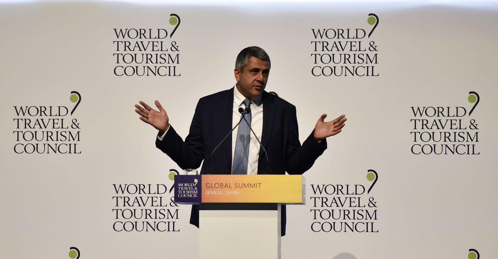 Pedro Sánchez, en la inauguración de la WTTC 2019 Sevilla