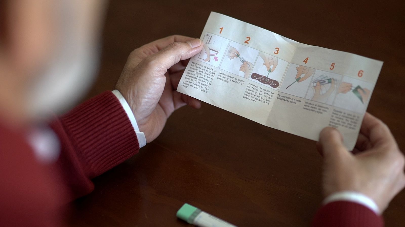 Las instrucciones para hacerse la prueba.