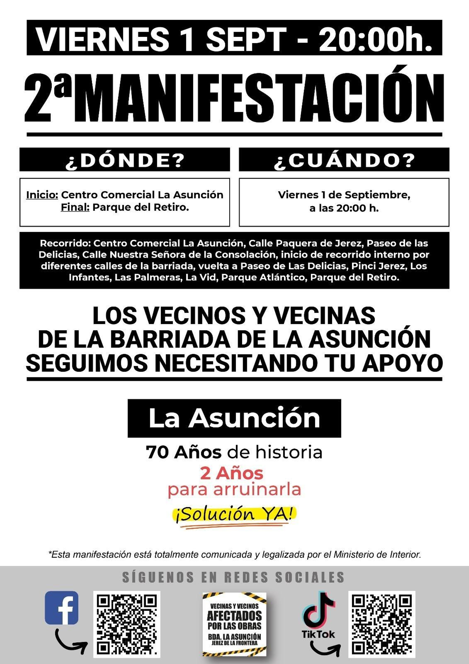 Cartel de la protesta.