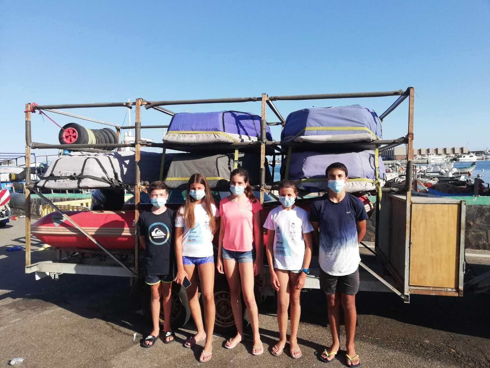 Los componentes del equipo del Real Club Náutico de La Línea, en Adra