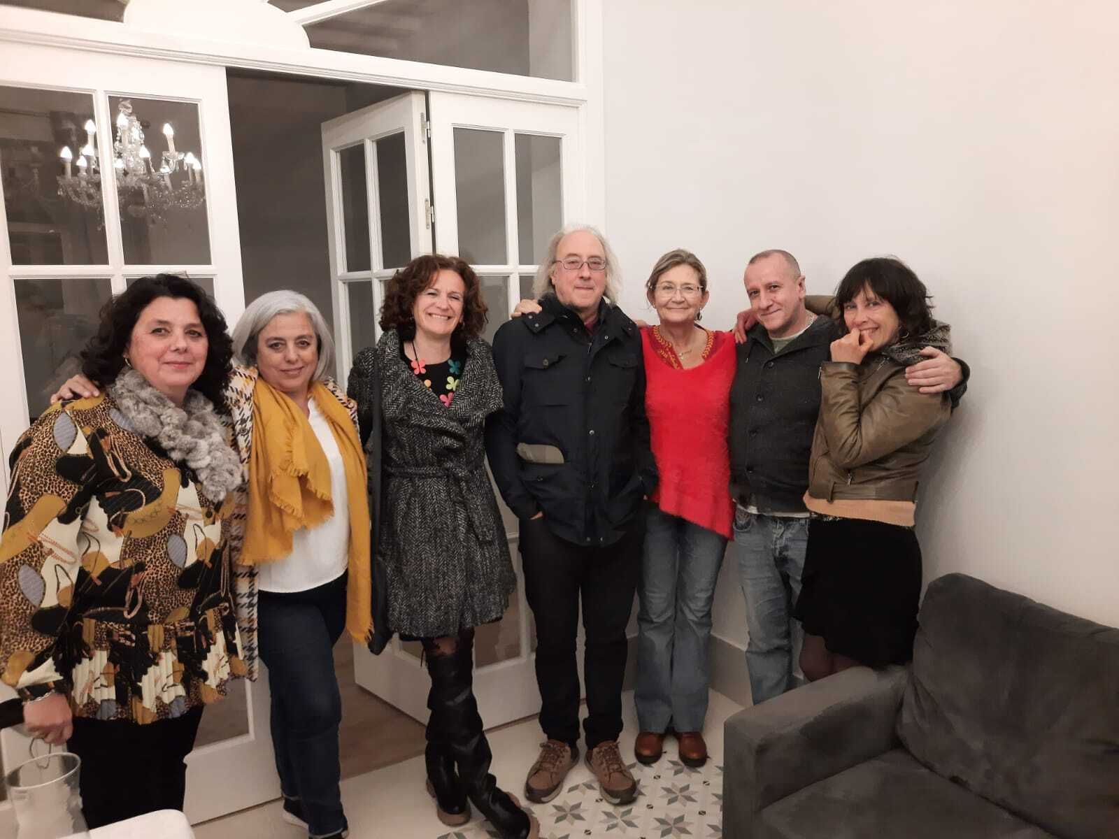 En la cena de despedida: Juani González, Pili González, Pilar Sáenz, Ramon Fontserè, Ana-Sofía Pérez-Bustamante, José-Miguel Medina y Dolors Tuneu.