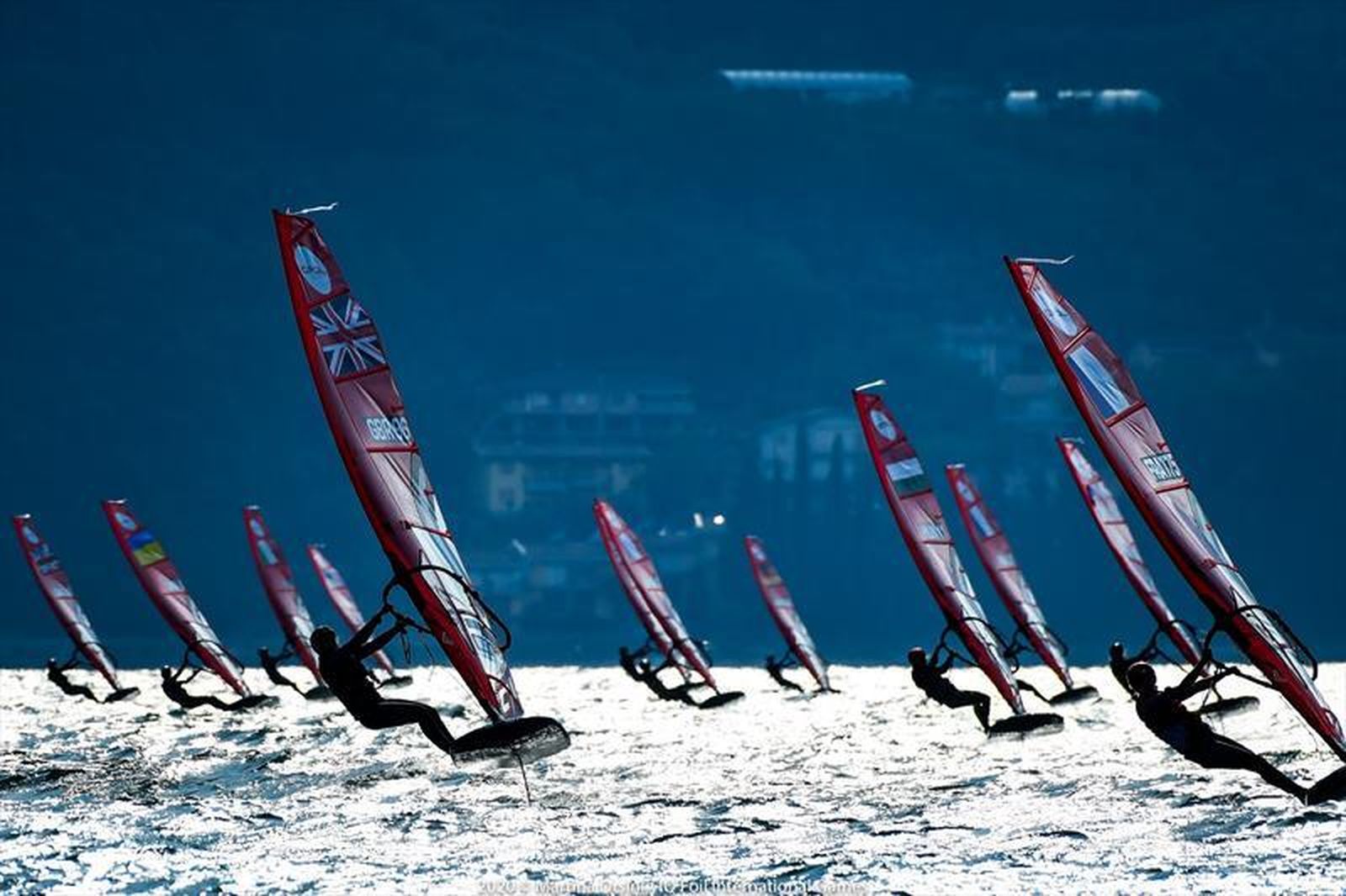 Imagen de una de las pruebas en el lago de Garda.