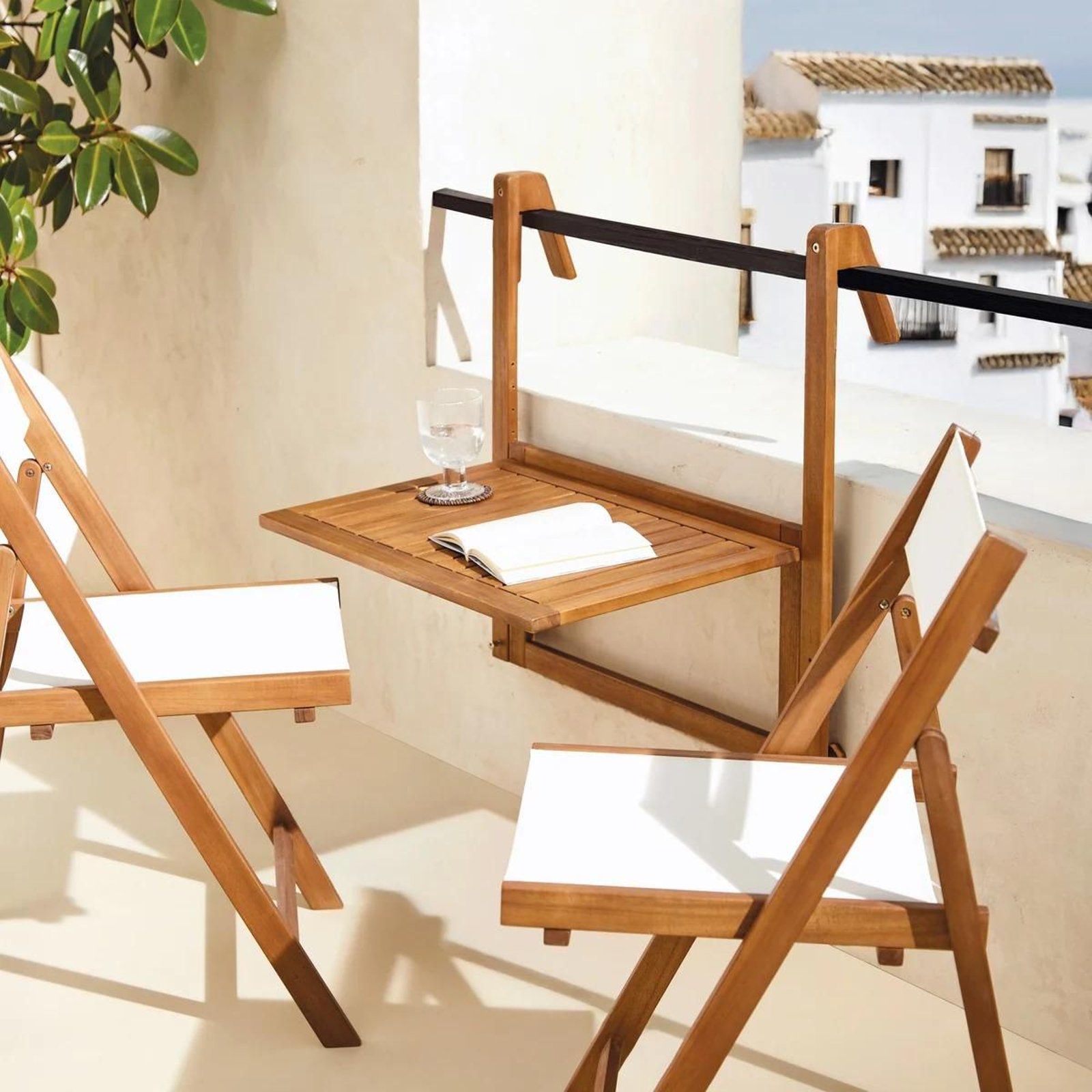 Mesa Plegable de balcón de madera de acacia Baiona Mesa Plegable de balcón de madera de acacia Baiona