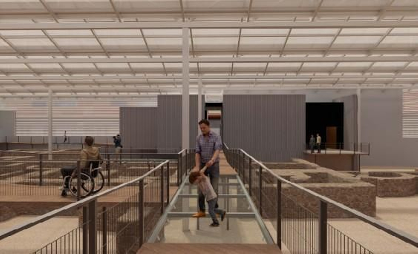 Recreación del espacio musealizado interior incluida en el proyecto básico.