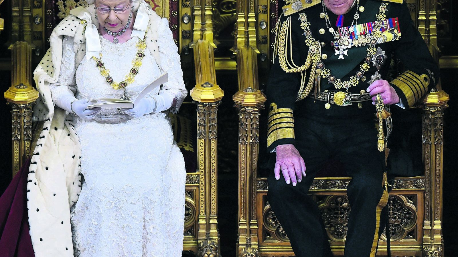 La reina, con el fallecido duque de Edimburgo.