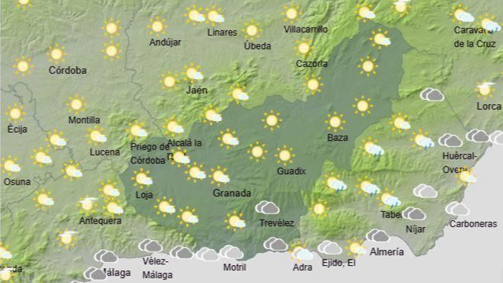 El Tiempo en Granada el 15 de octubre de 2025