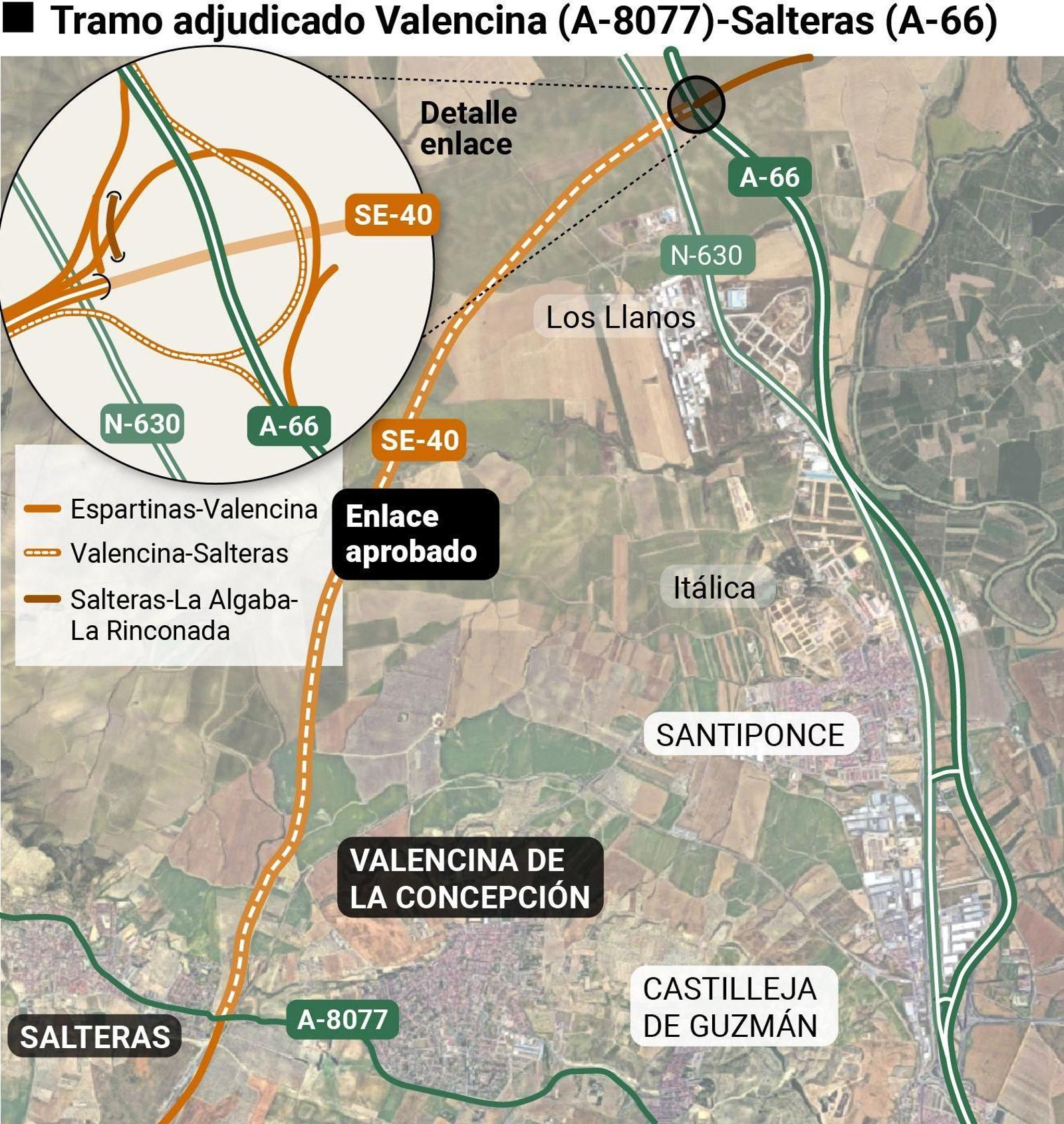Tramo adjudicado Valencina - Salteras