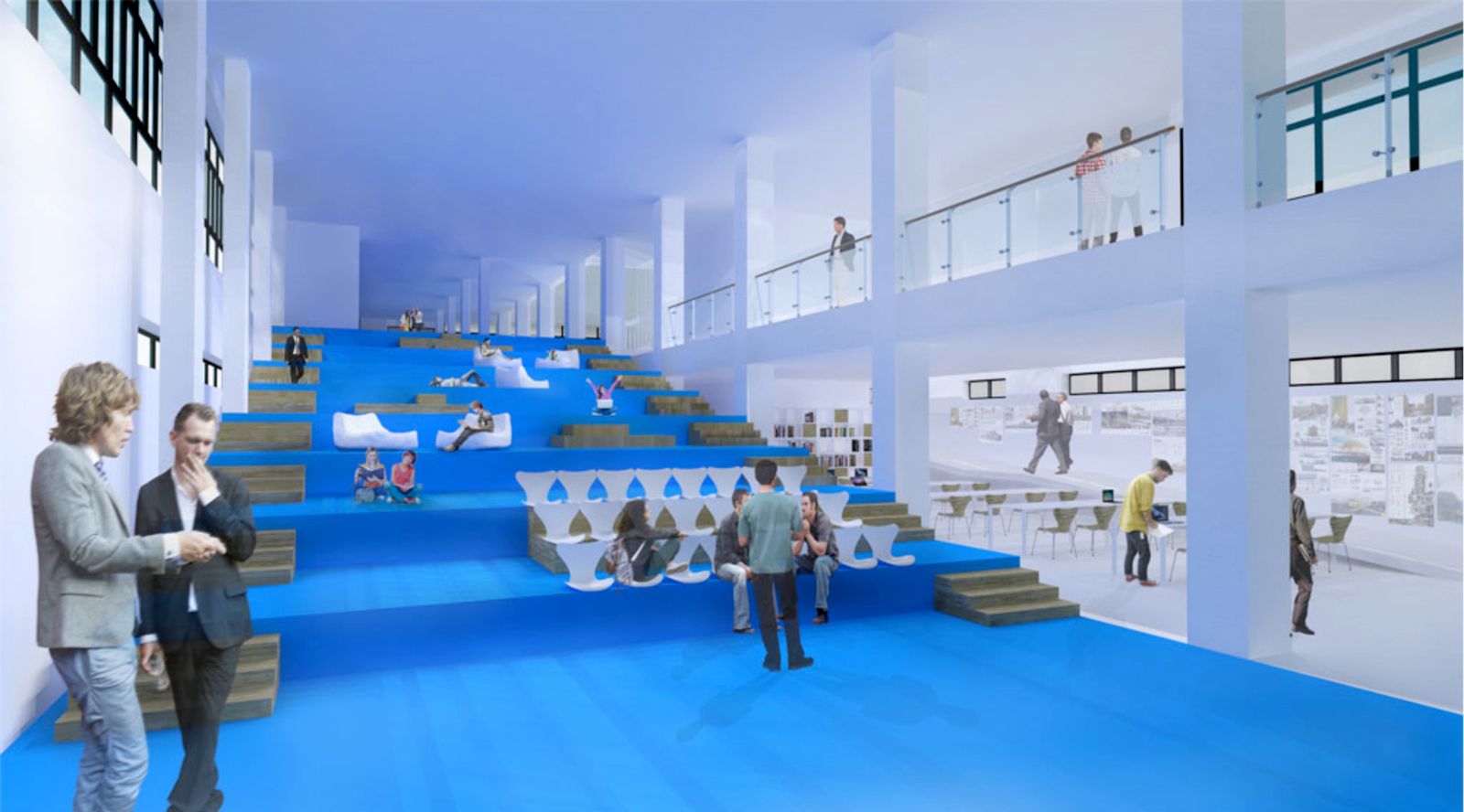 Recreación de la actuación contemplada en la Escuela de Arquitectura.