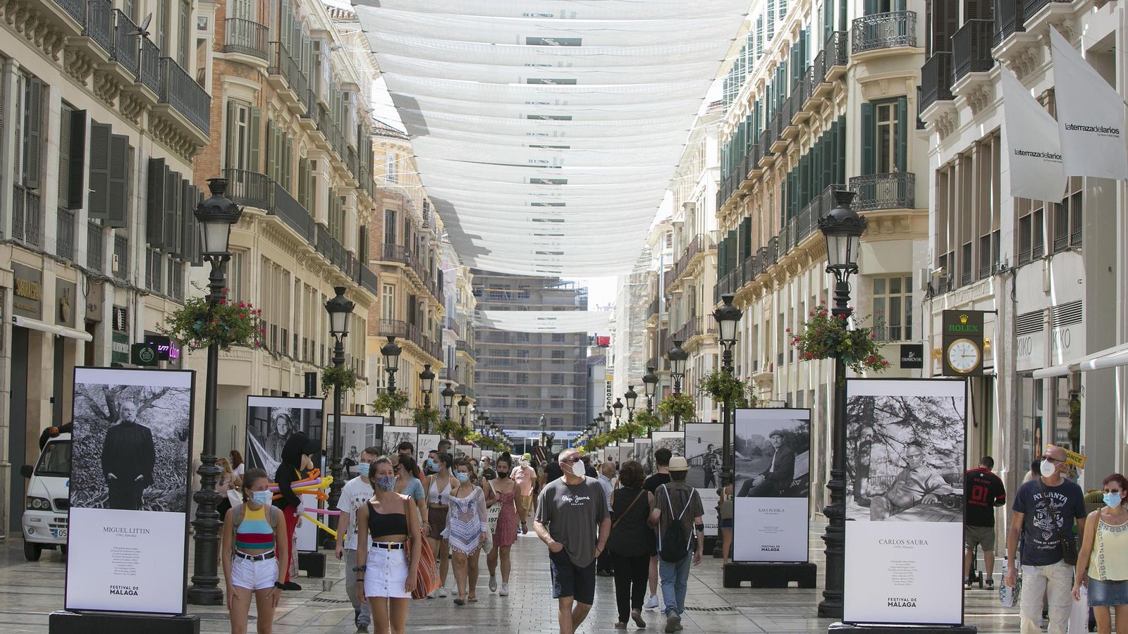 Exposición fotográfica en la calle Larios. Exposición fotográfica en la calle Larios.