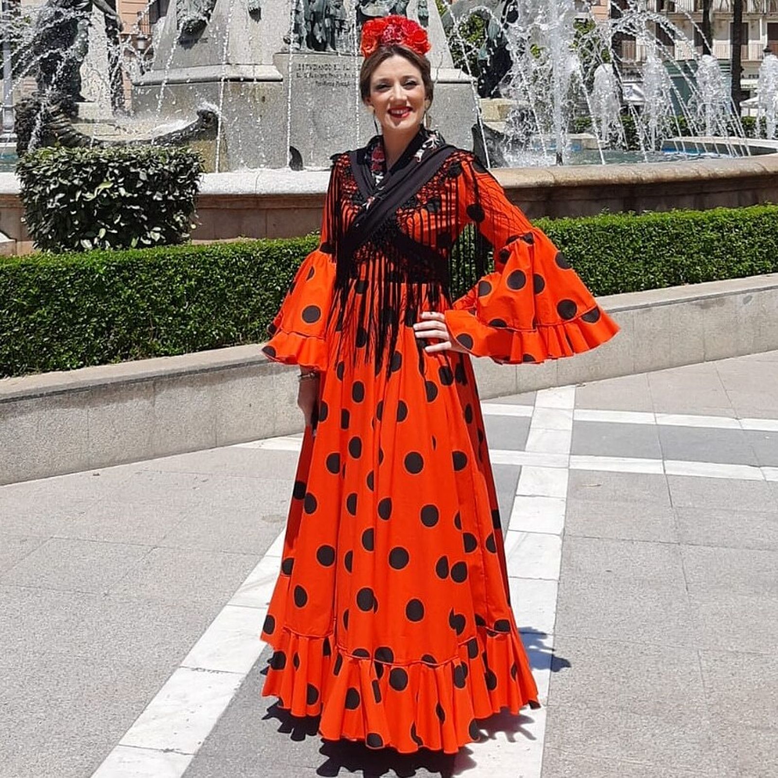 Los trajes de Rocío Martín desfilan en la Feria de Jerez