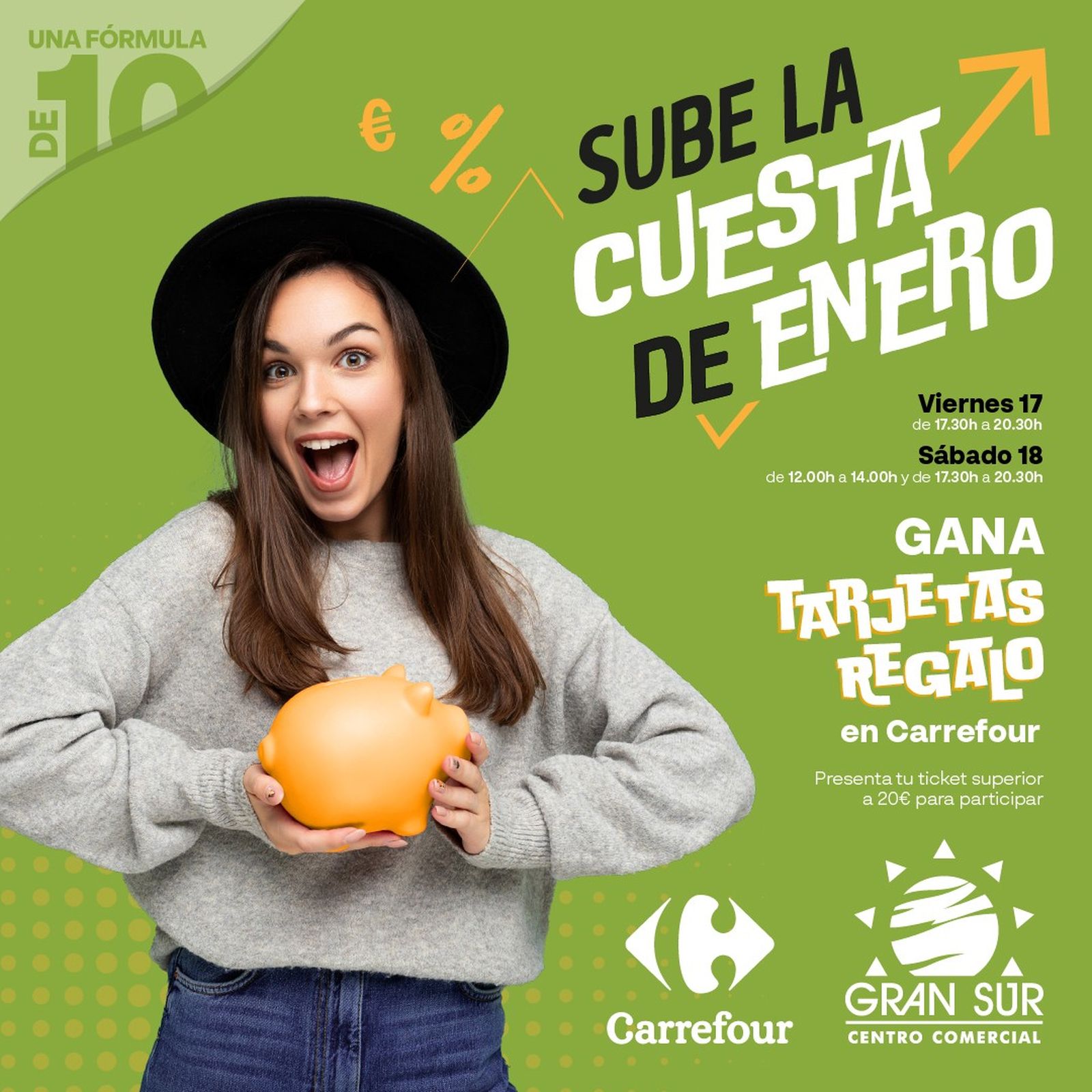 Cartel cuesta de enero y rebajas