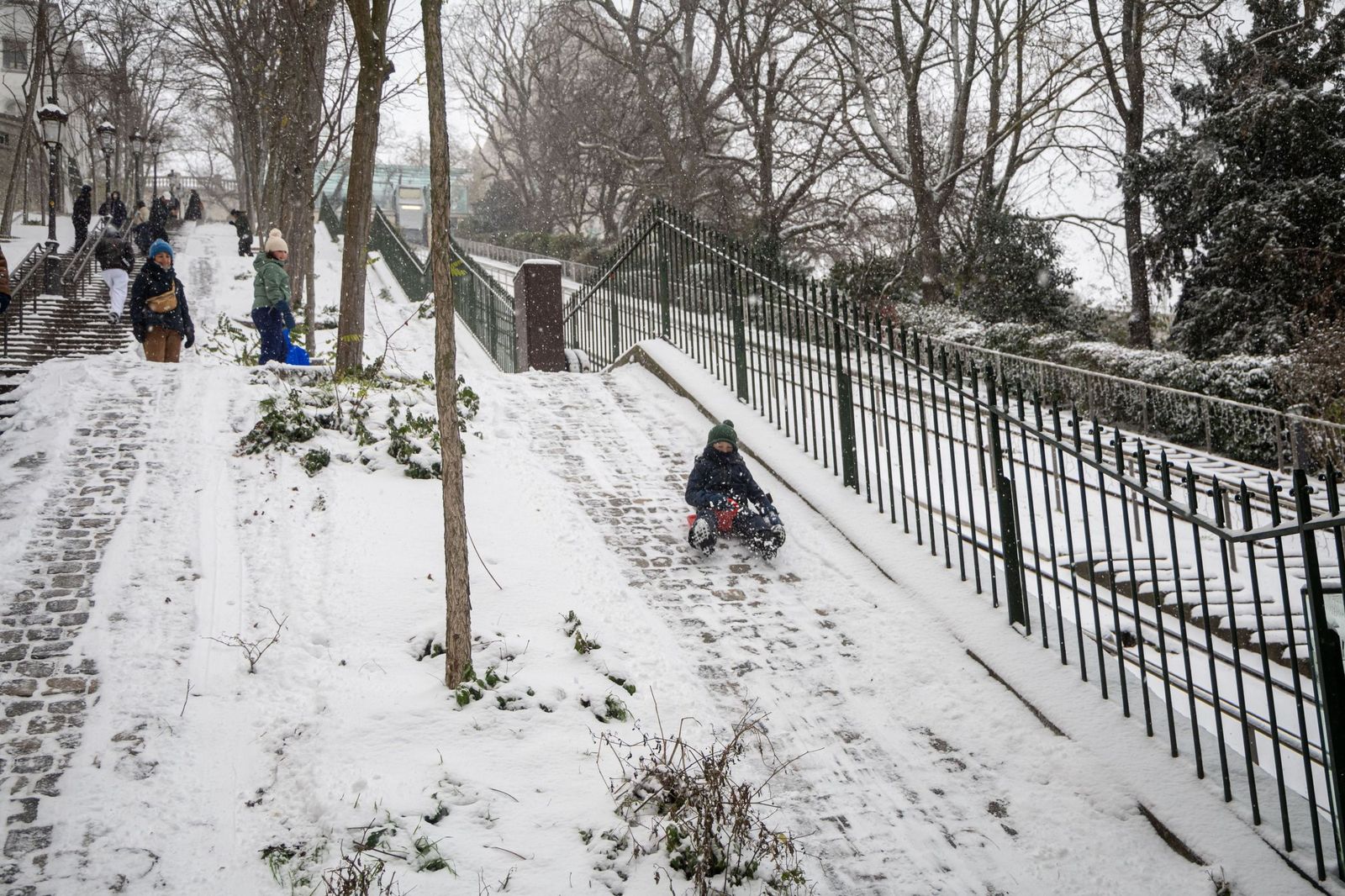 Las fotos del temporal de nieve en París
