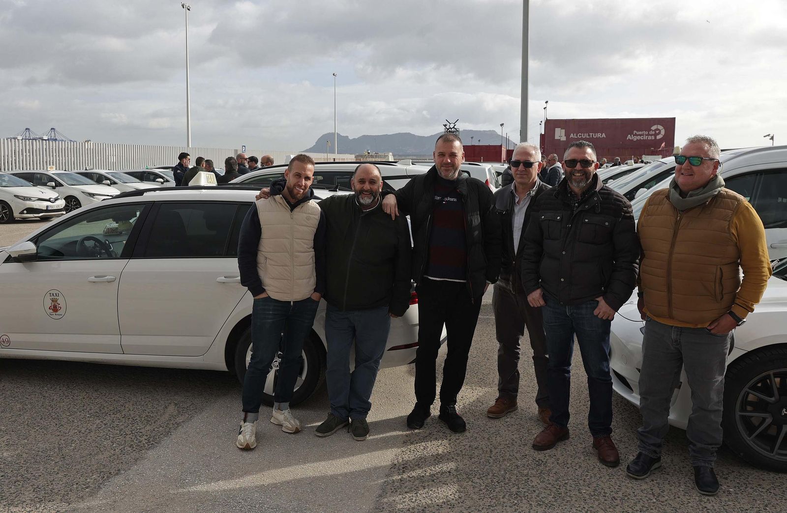 Fotos de las protestas de los taxistas en Algeciras