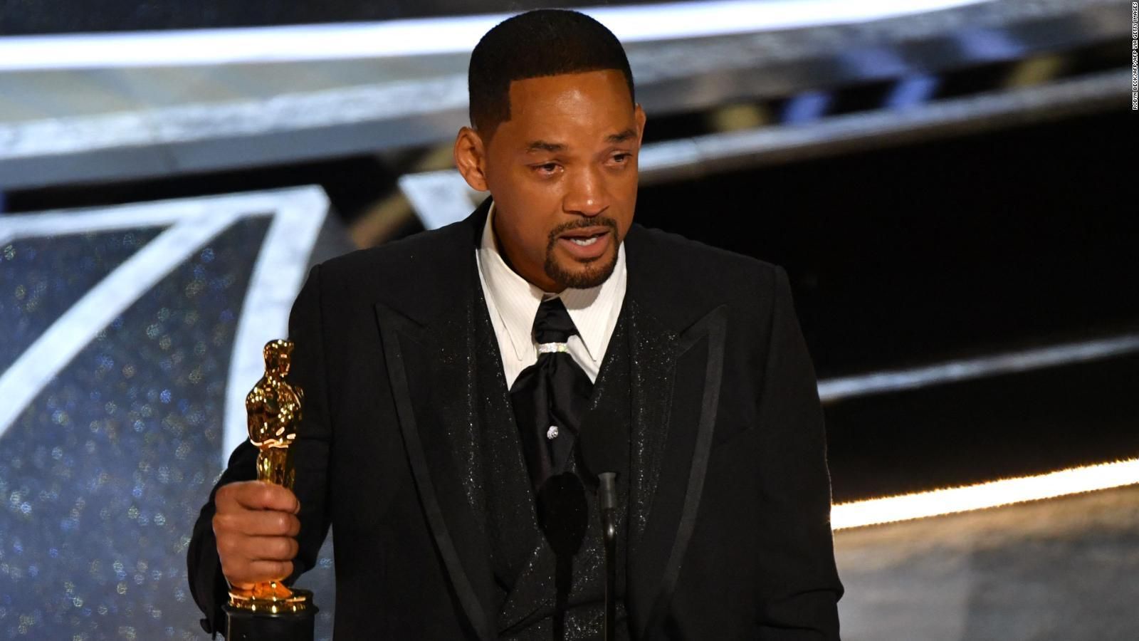 Will Smith, llorando en los Oscar tras la agresión a Chris Rock.