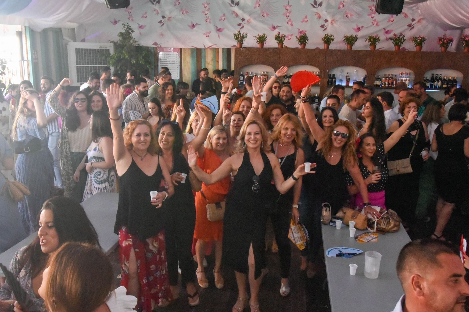 Ambiente en una caseta este viernes.