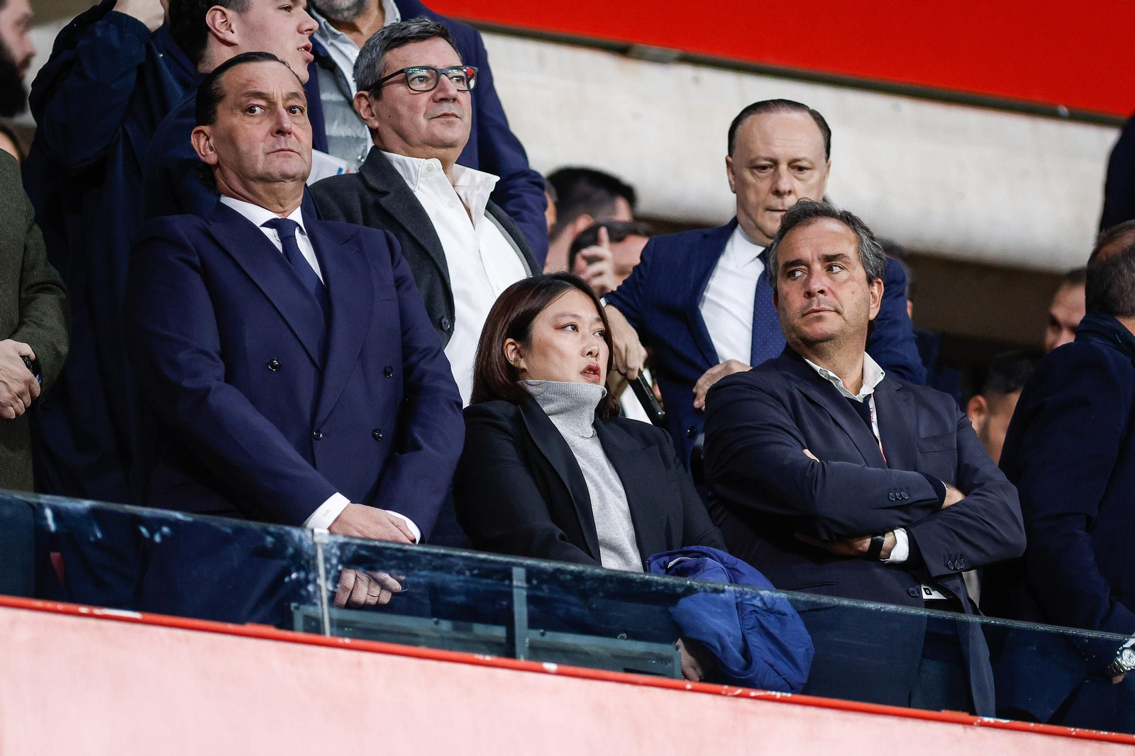 Sophia Yang en el palco de Los Cármenes en el partido ante el Real Zaragoza.