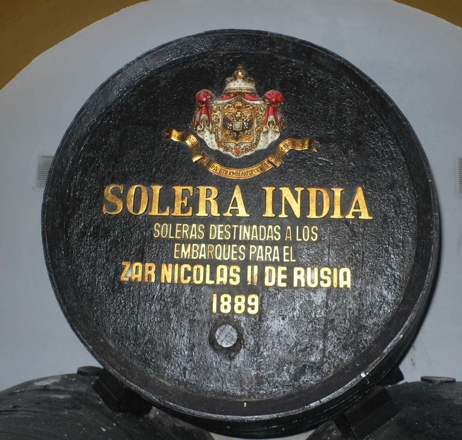 Bota en Osborne con el vino destinado al zar Nicolás II, 1889.