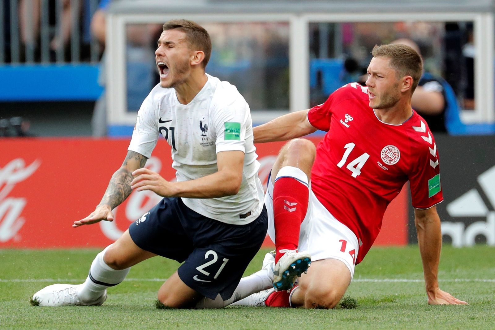 Las imágenes del Dinamarca-Francia