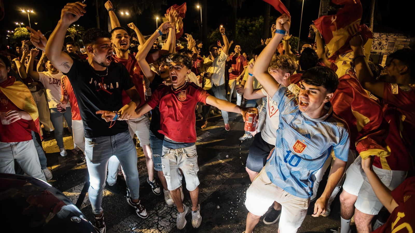 Imágenes de la celebración en Jerez del triunfo de España en la Eurocopa