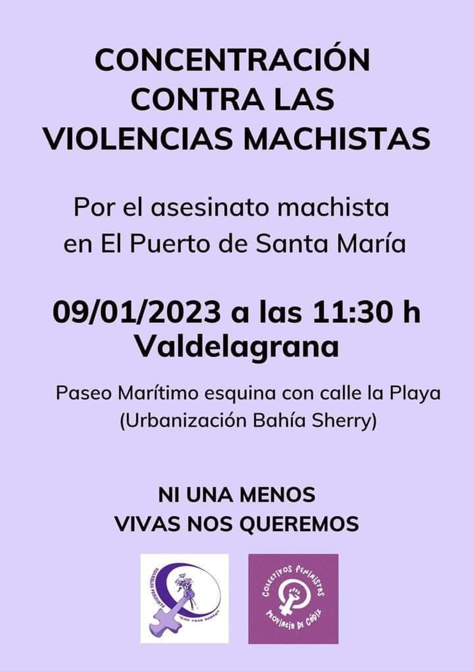 Cartel de la concentración en Valdelagrana.