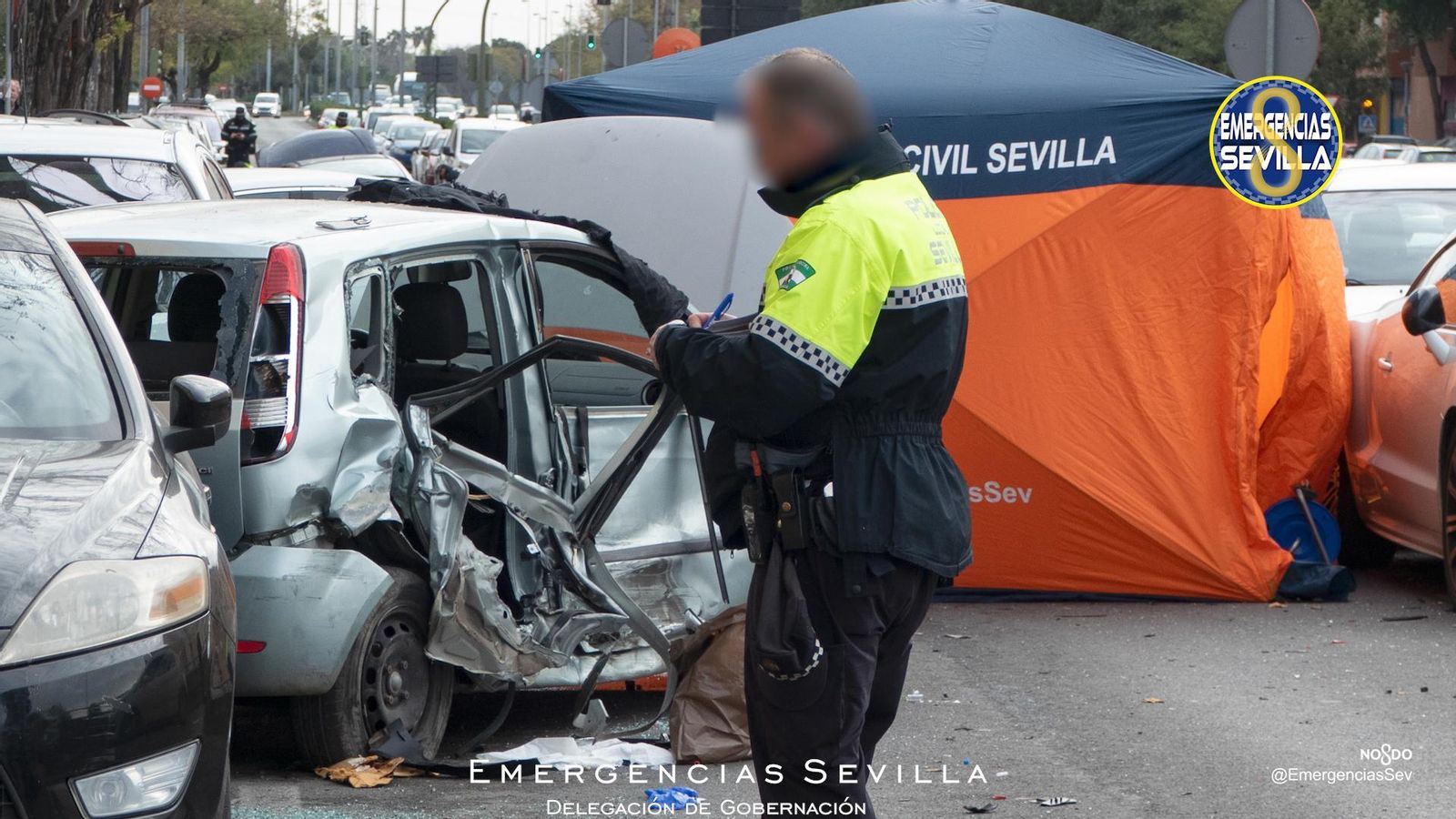 Estado en el que quedó uno de los vehículos tras el impacto.