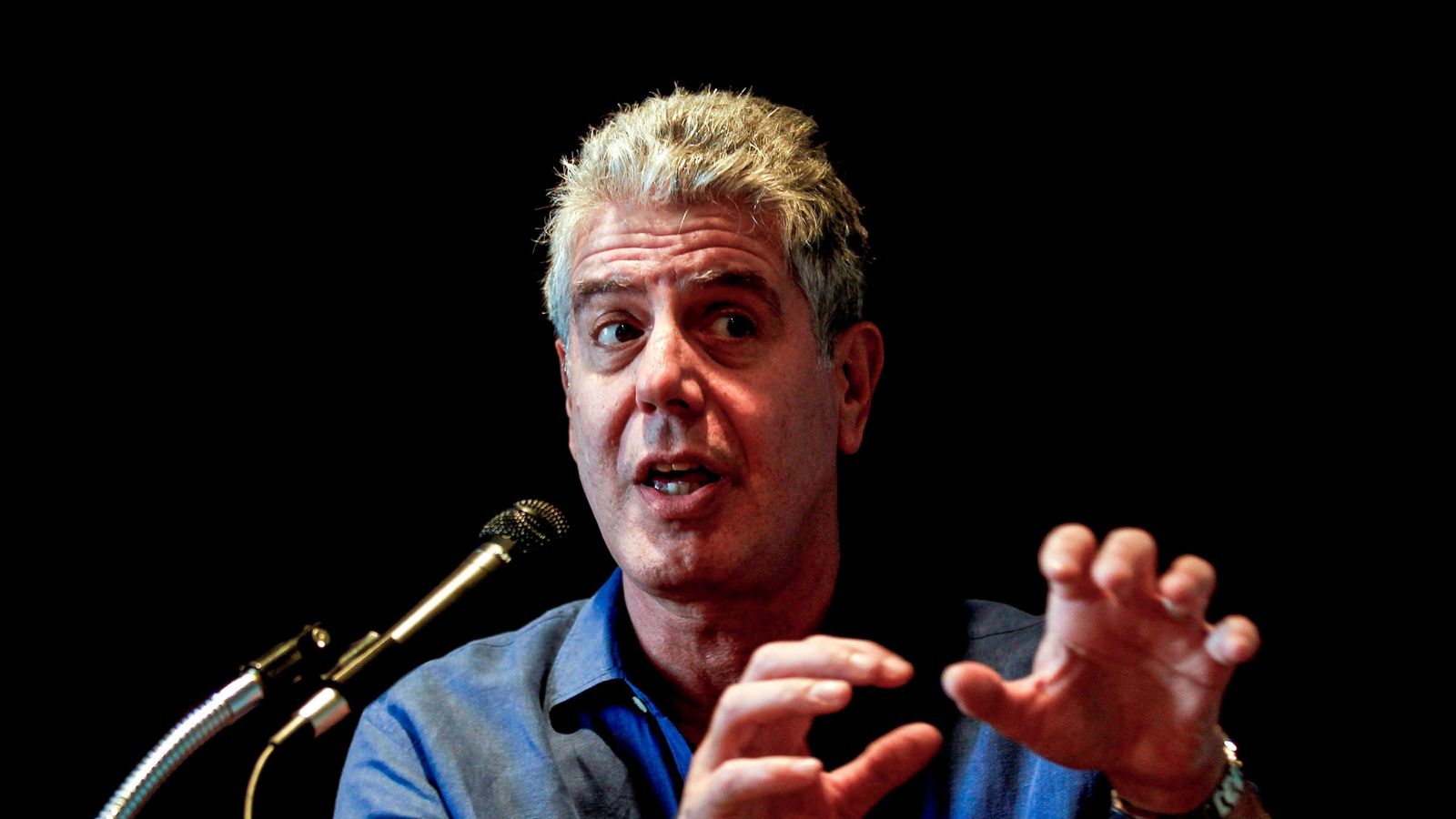Anthony Bourdain, en una charla en Lisboa en 2011.