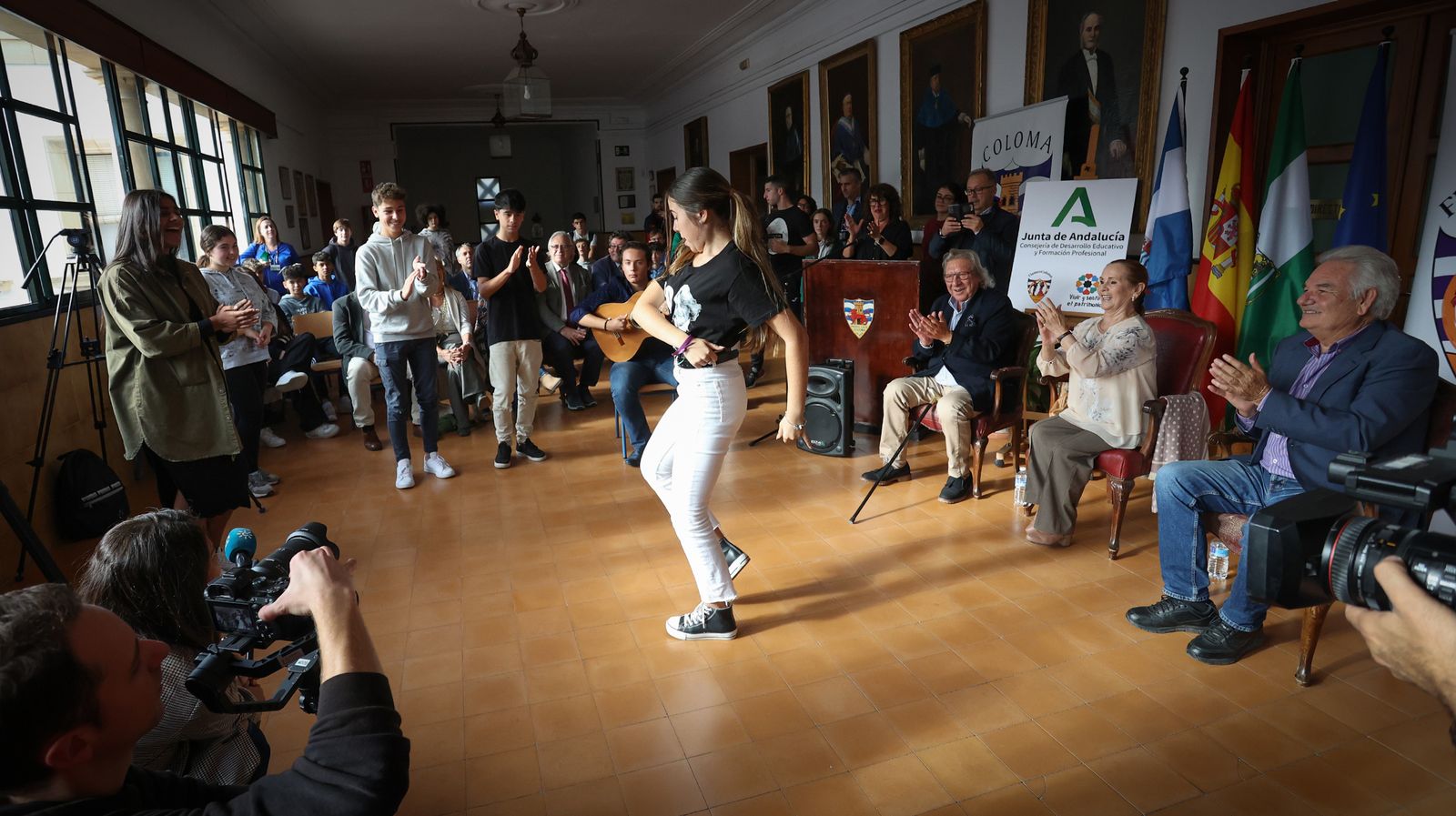 El Gómez, El Carbonero y Angelita Gómez en el taller generacional Flamen Coloma