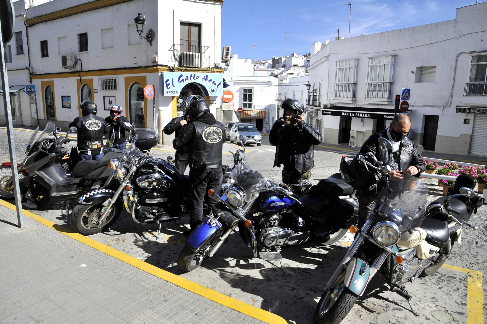 Un grupo de moteros este fin de semana en Arcos.