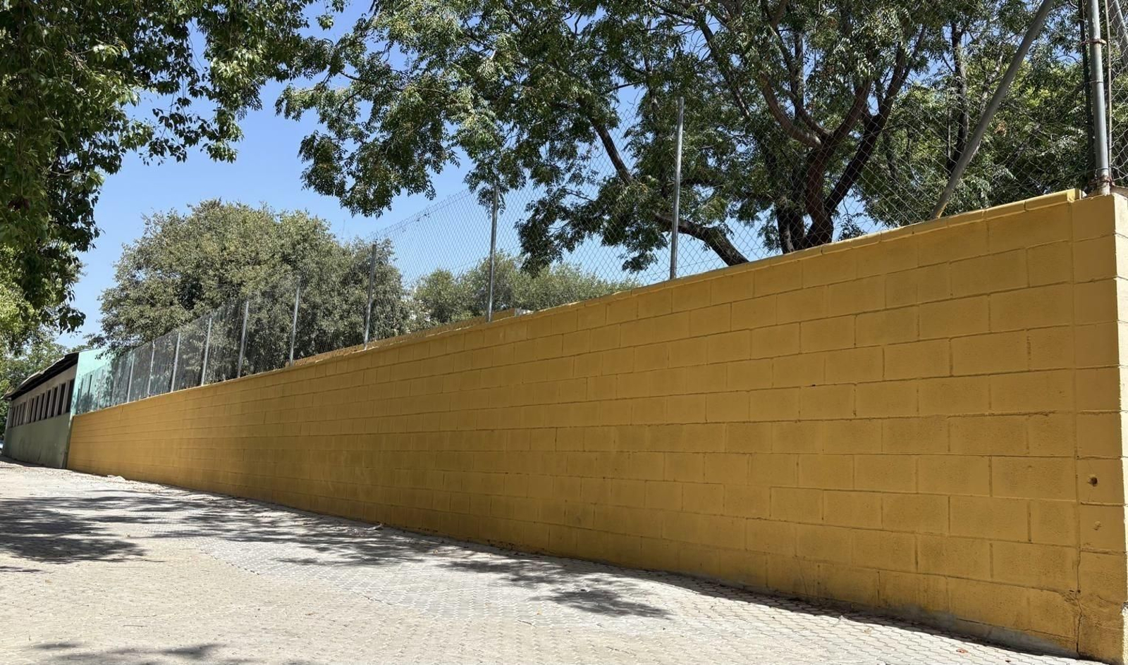 La obra realizada en el colegio.