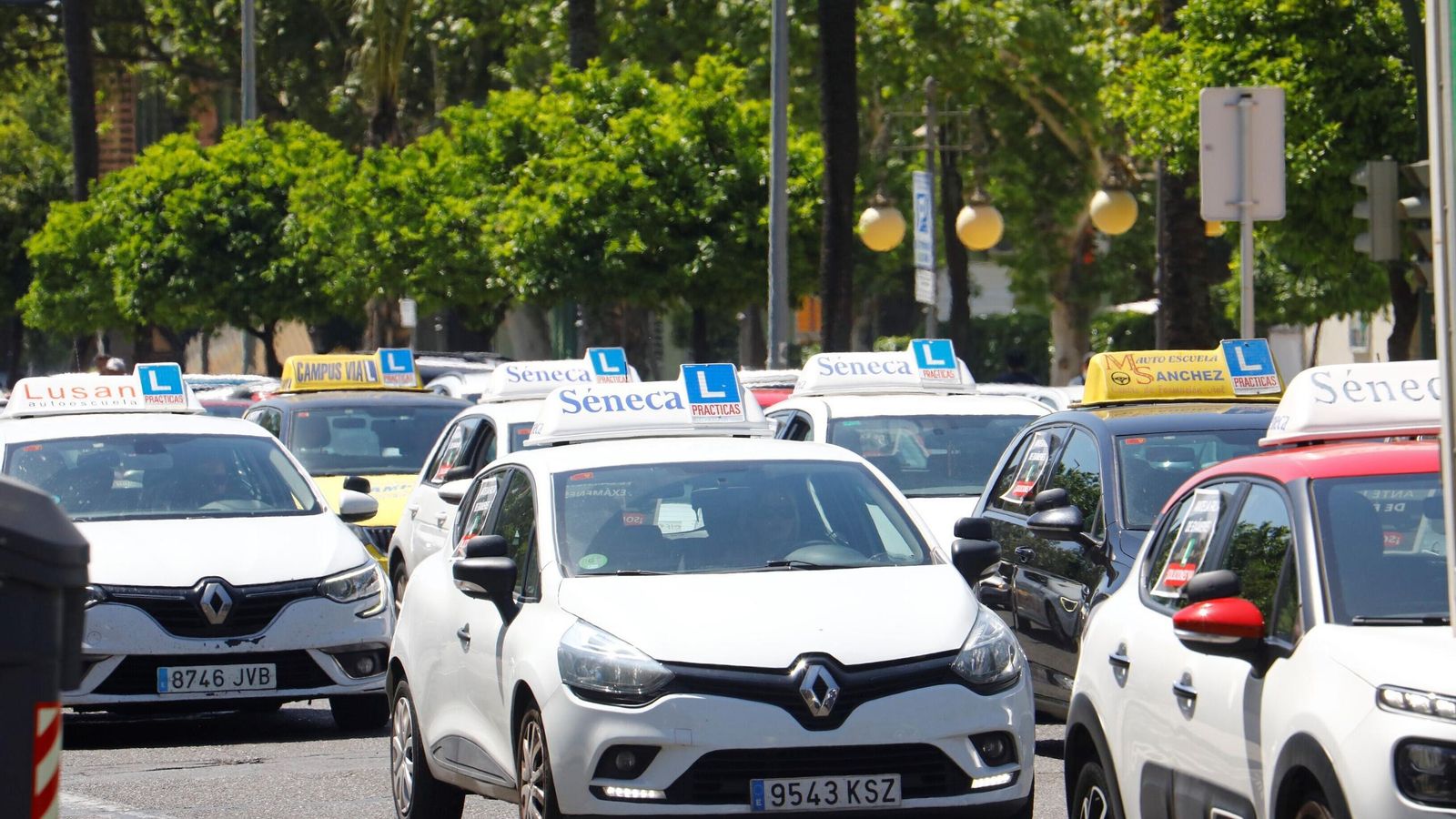 Protesta de las autoescuelas de Córdoba en abril del año pasado.