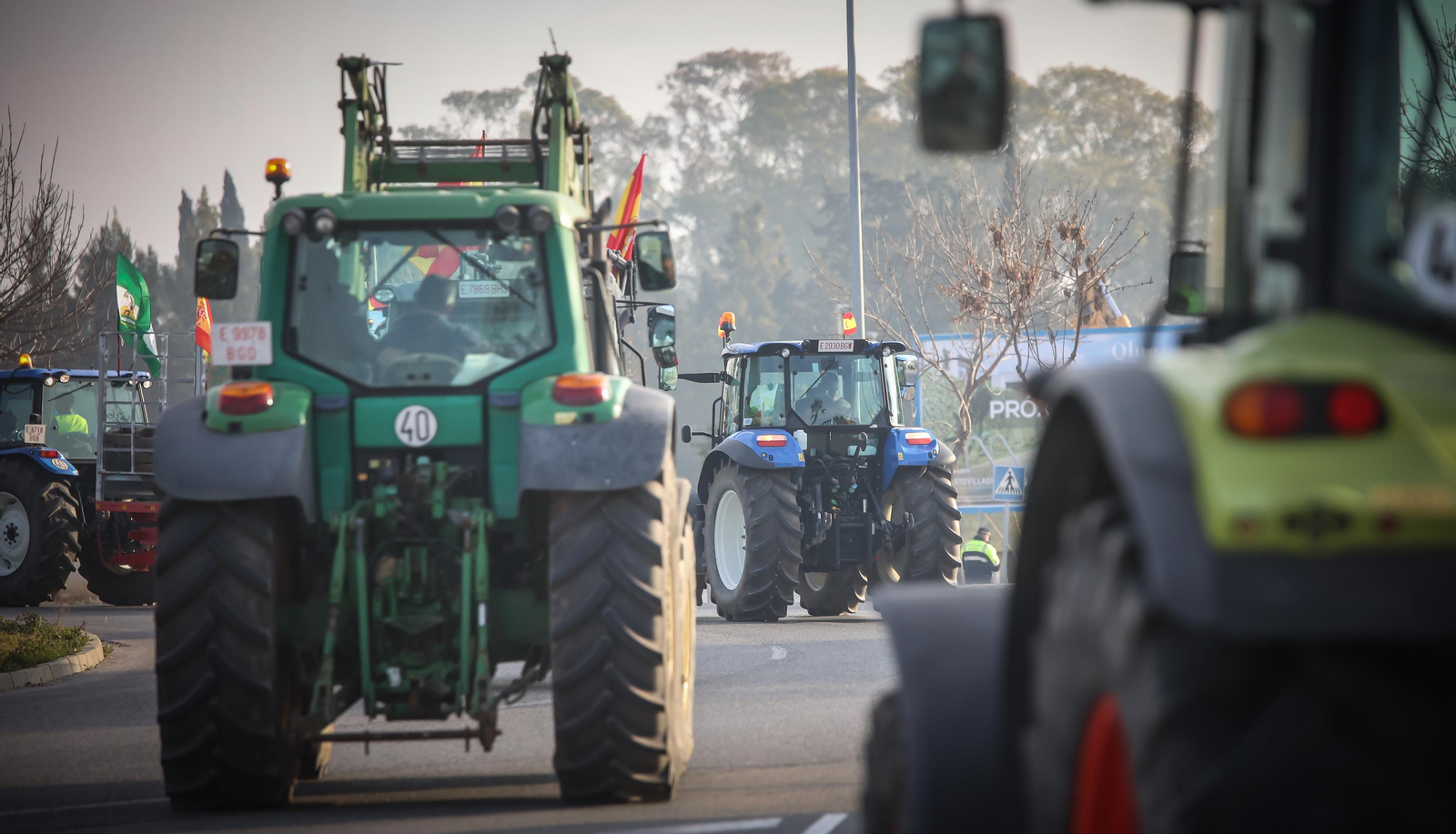 Jerez colapsado por la protesta de agricultores vy ganaderoa