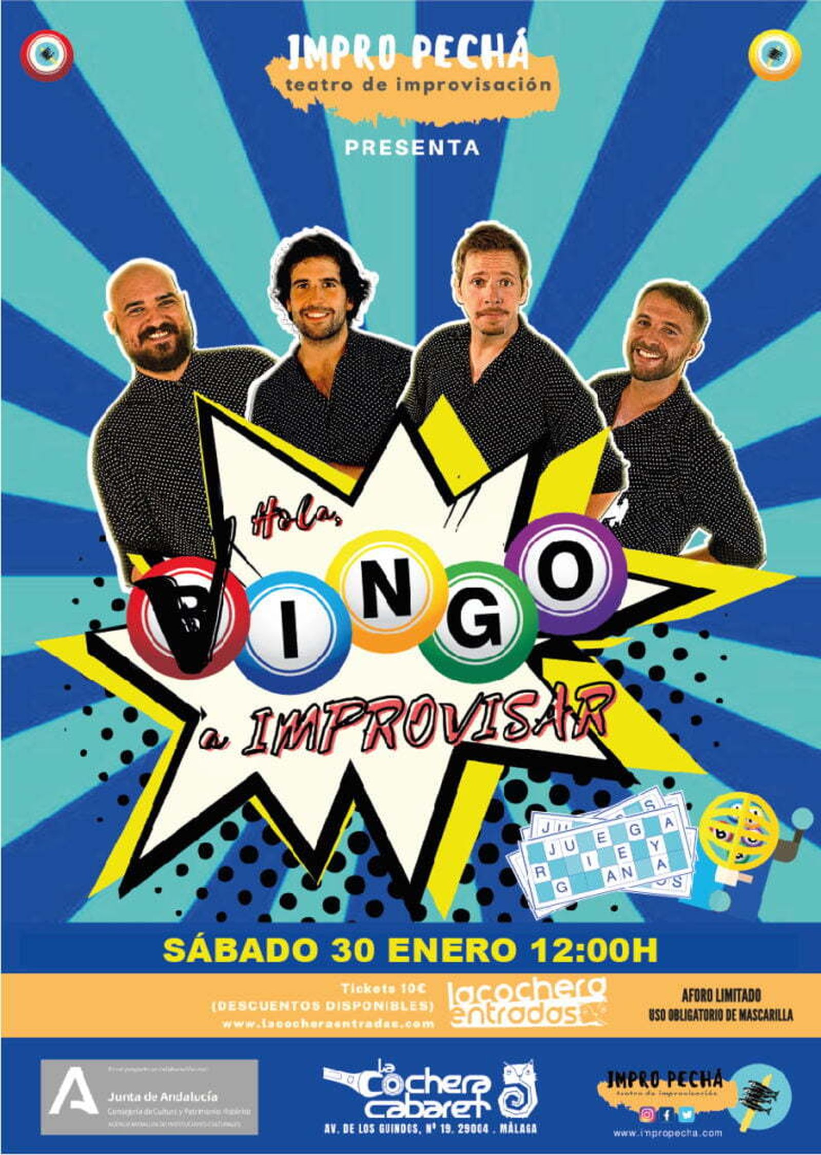 Cartel de 'Hola Vingo a improvisar'.
