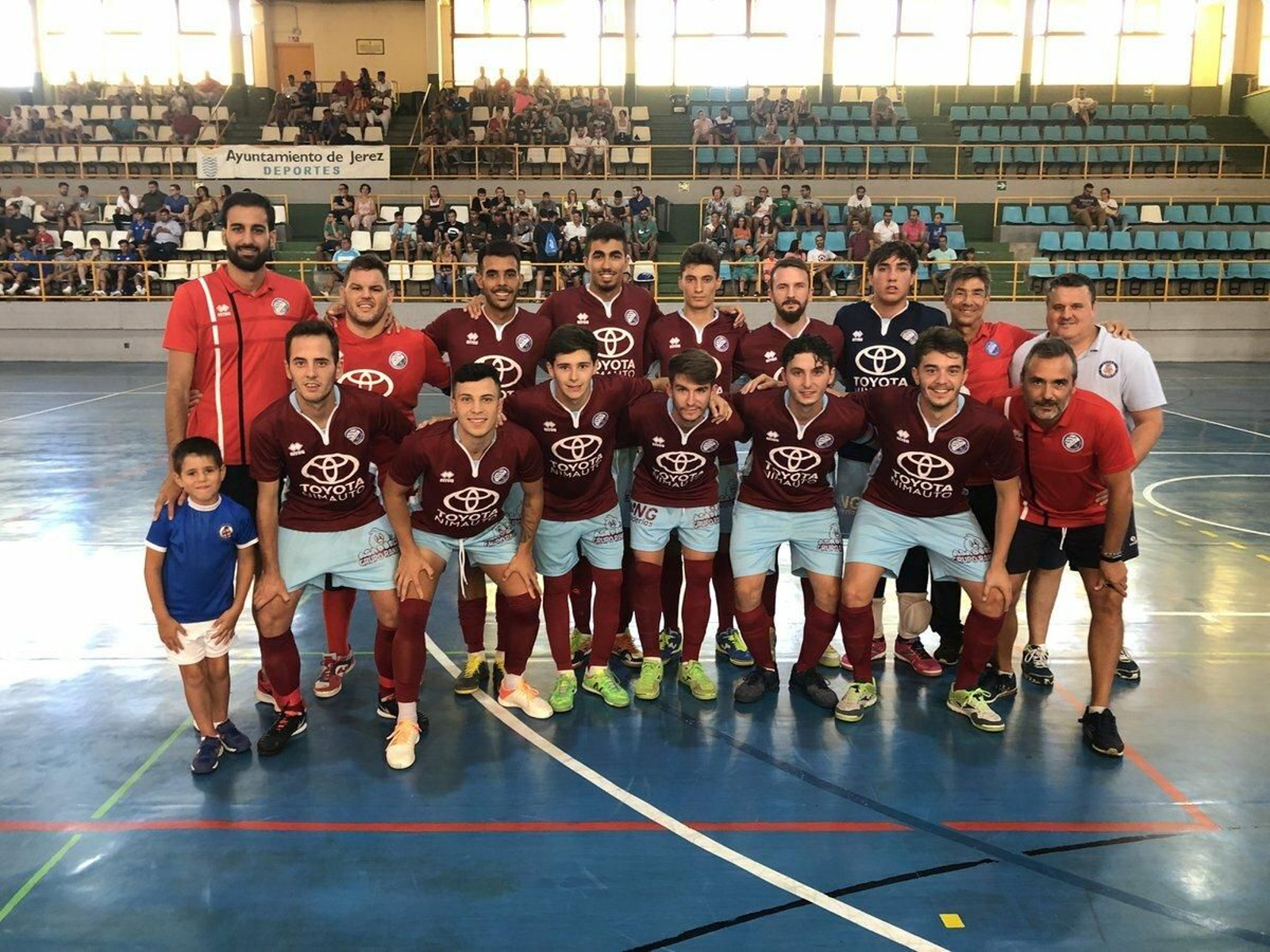 Formación del Xerez DFC Toyota Nimauto en el amistoso de esta tarde frente al Ceutí.