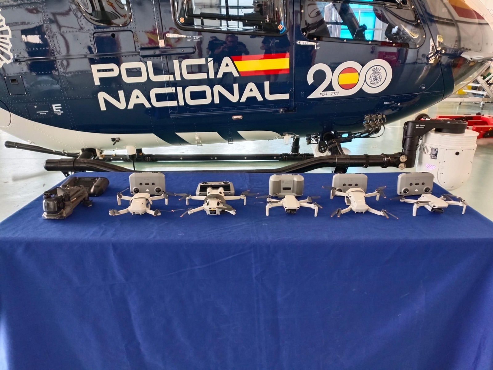 Los drones intervenidos por la Policía Nacional.