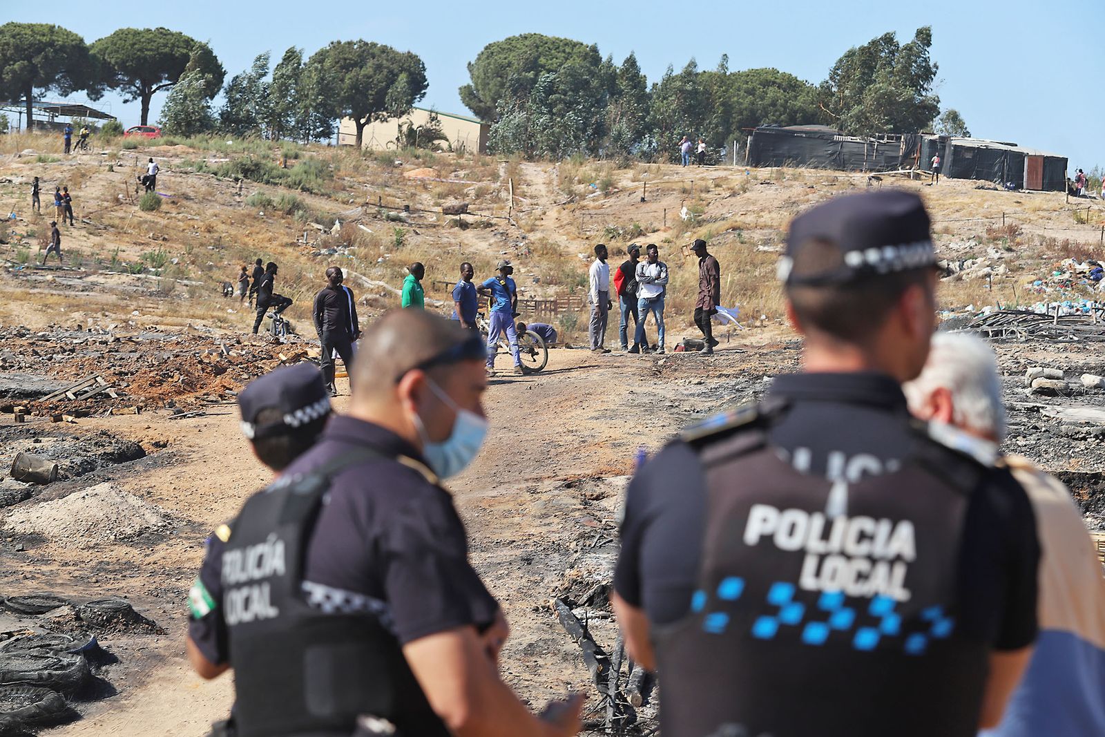 Así quedó el asentamiento de chabolas en Palos de la Frontera tras el incendio