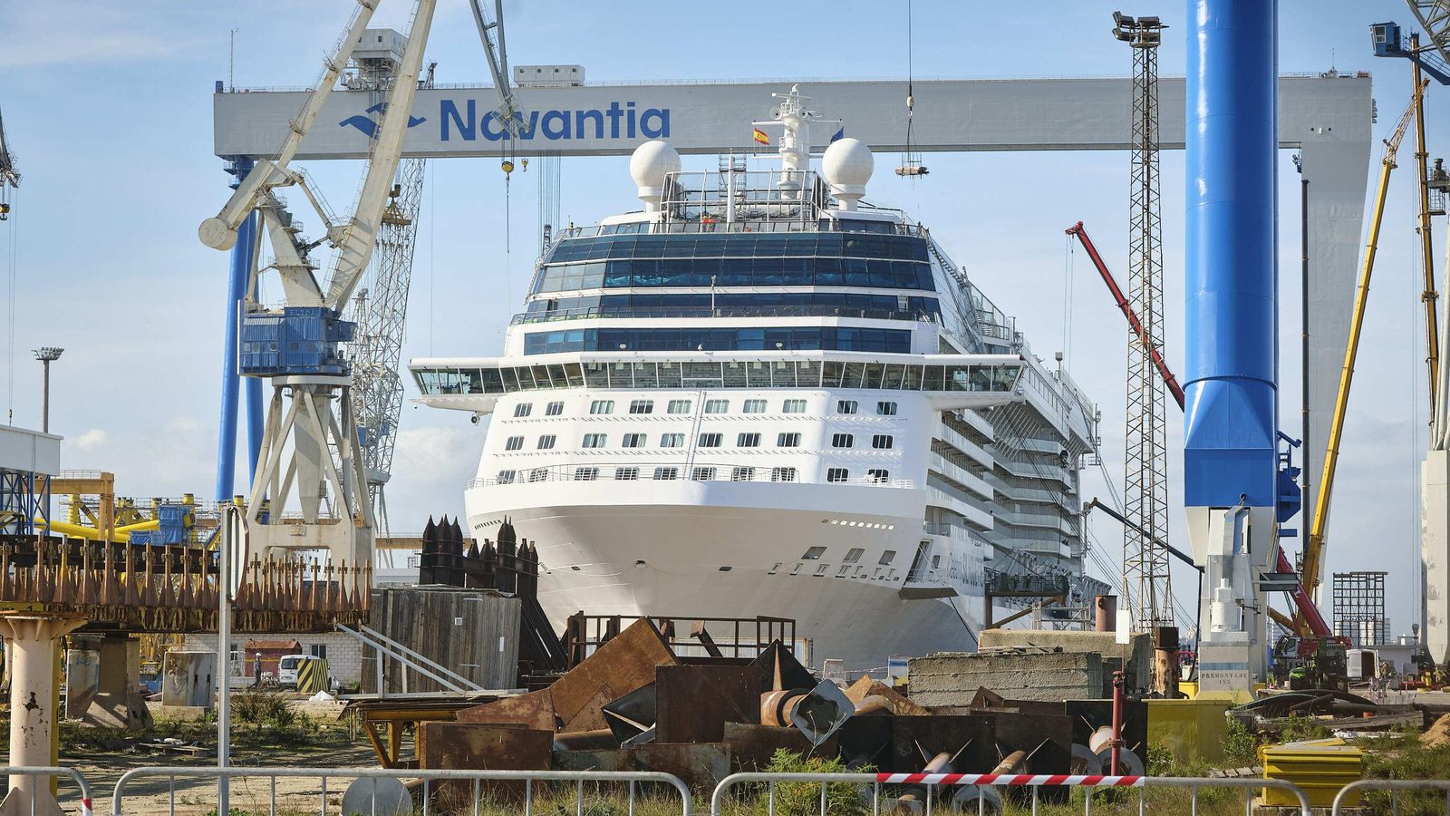 El crucero ‘Celebrity Silhouette’, en el dique seco de Navantia Puerto Real.