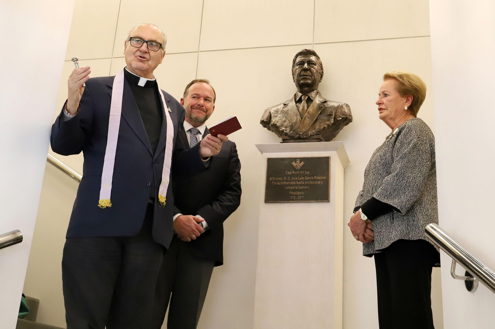 Acto homenaje a Don José Luis García Palacios en la Caja Rural del Sur, en imágenes