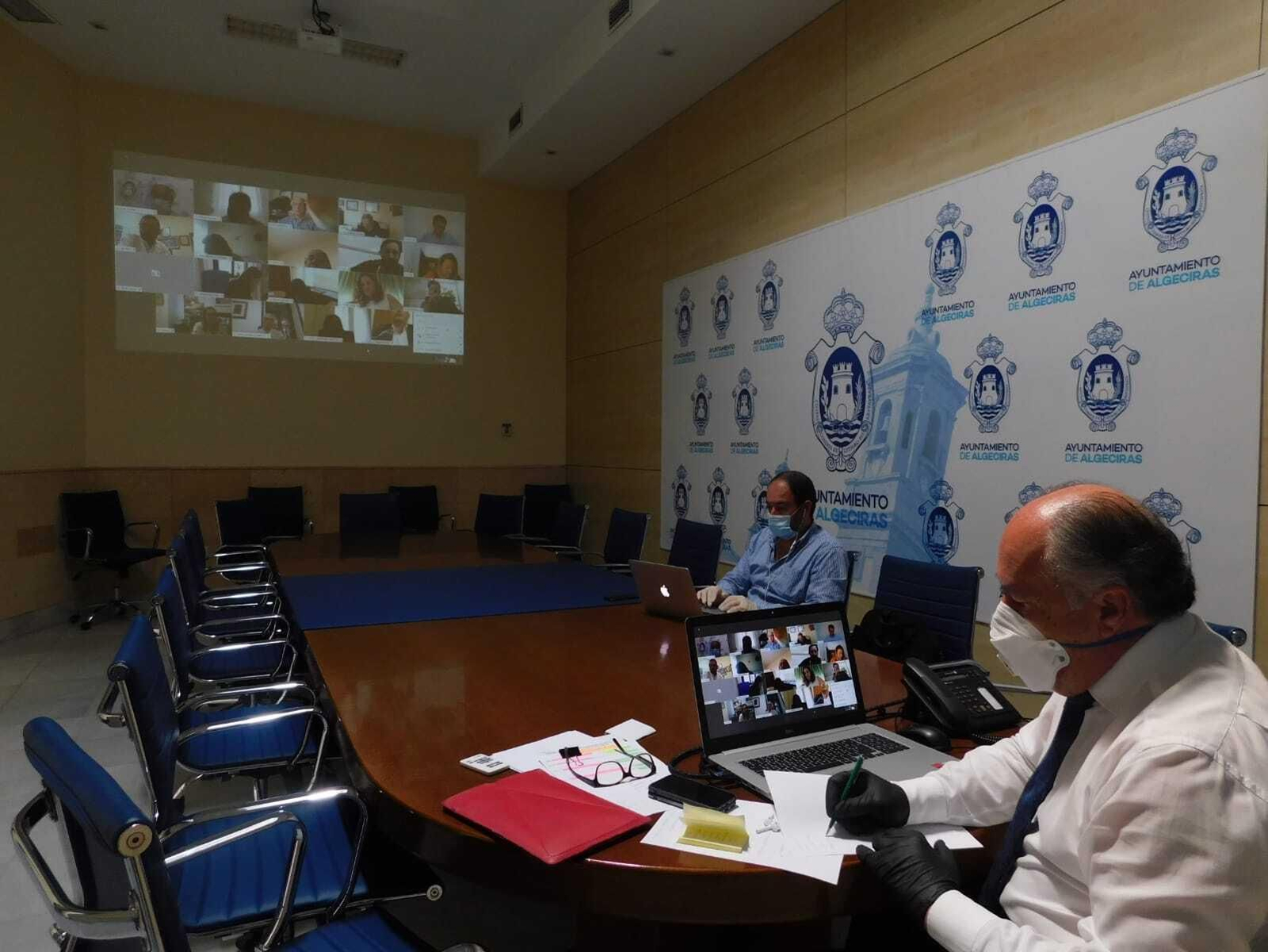 Landaluce, durante la Junta de Portavoces telemática