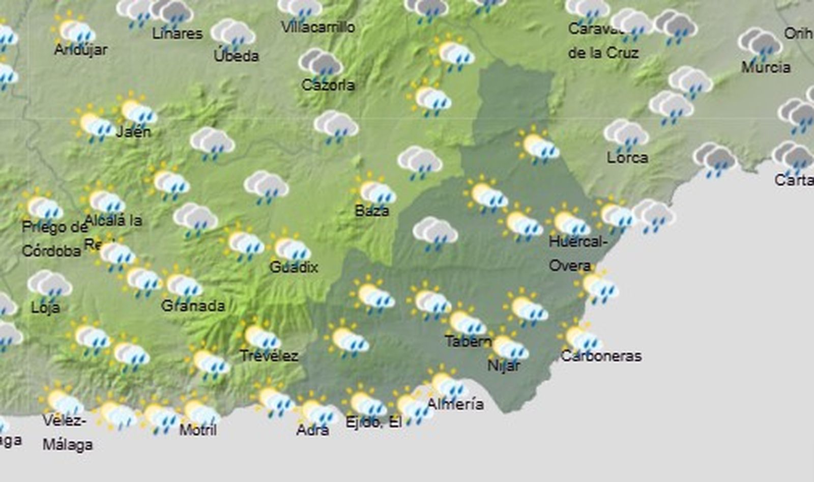 Pronóstico de la Aemet para esta semana en la provincia de Almería.