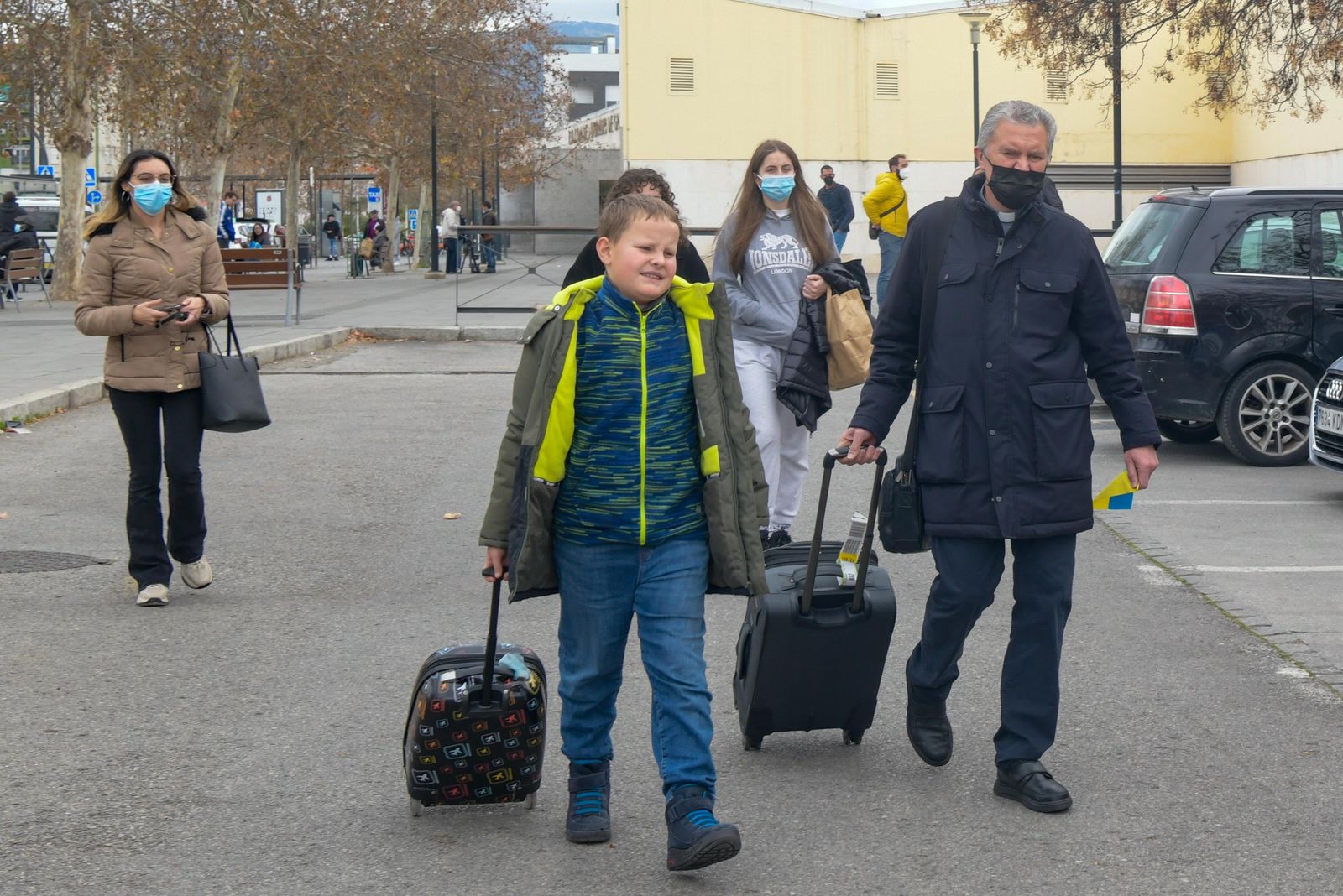 Varios refugiados llegan a Granada hace unas semanas.