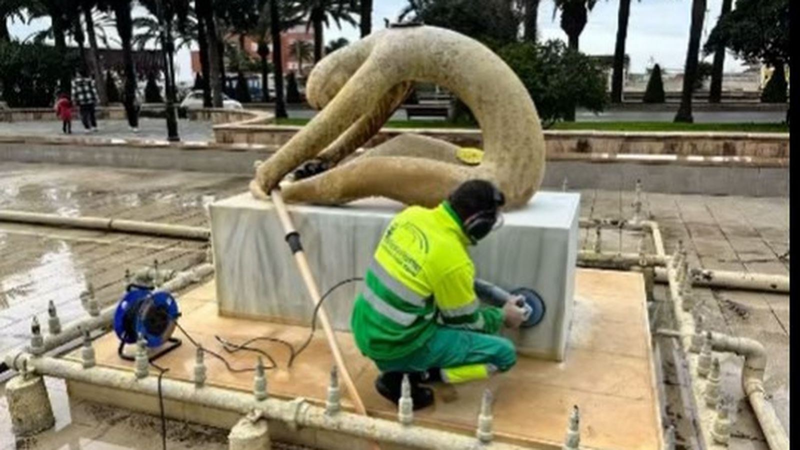 Las piezas de la fuente han sido todas limpiadas