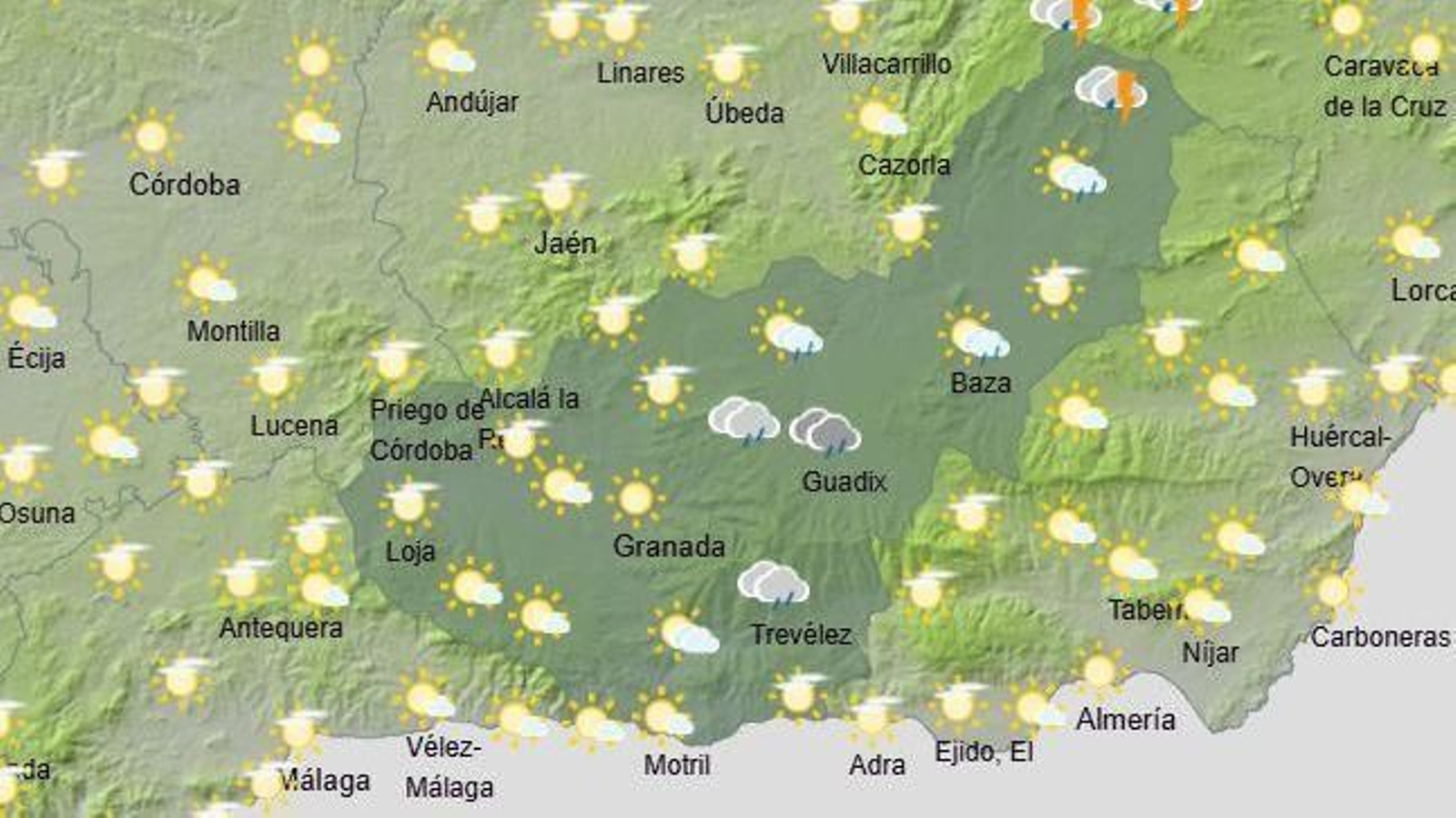 El Tiempo en Granada el 30 de mayo de 2025