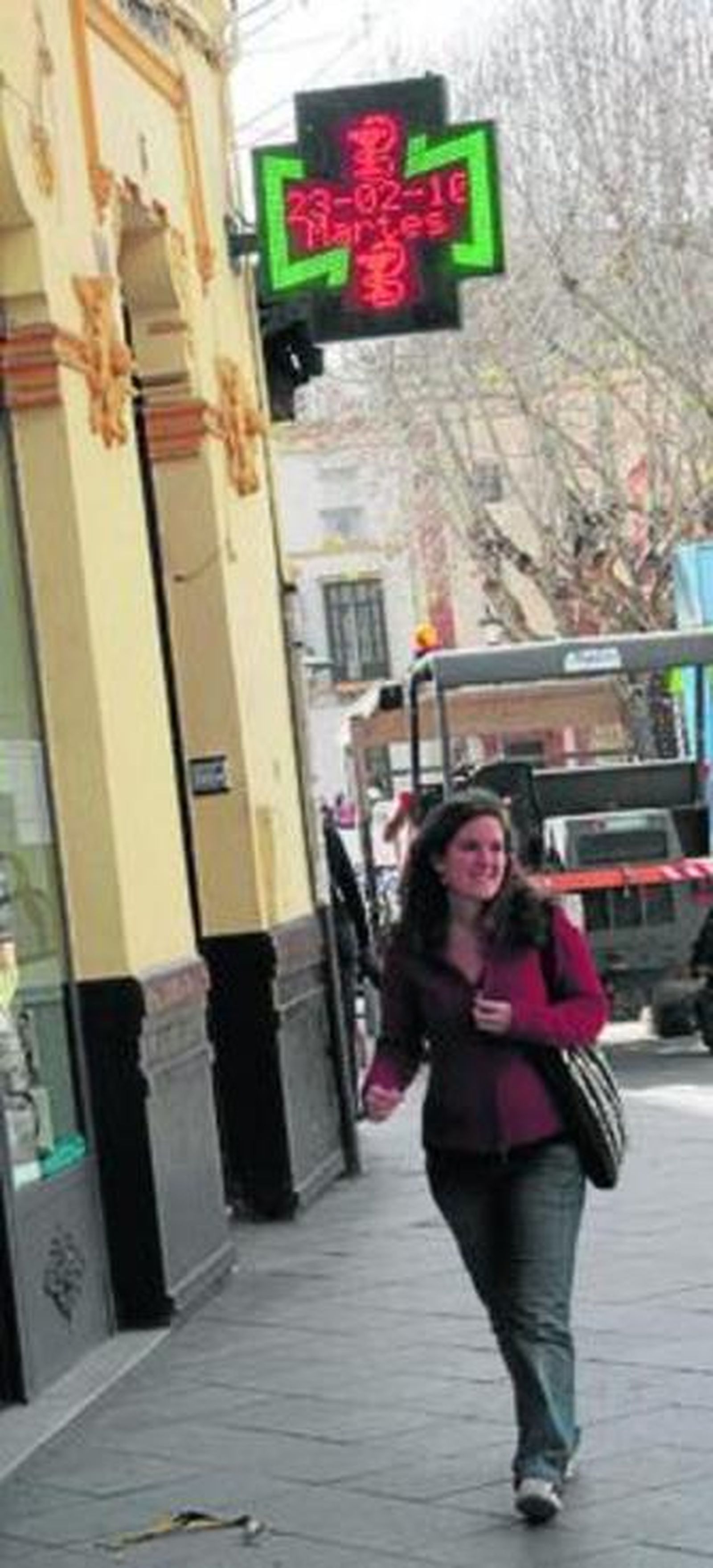 La fecha de ayer, 23 de febrero, en una farmacia de la Magdalena.