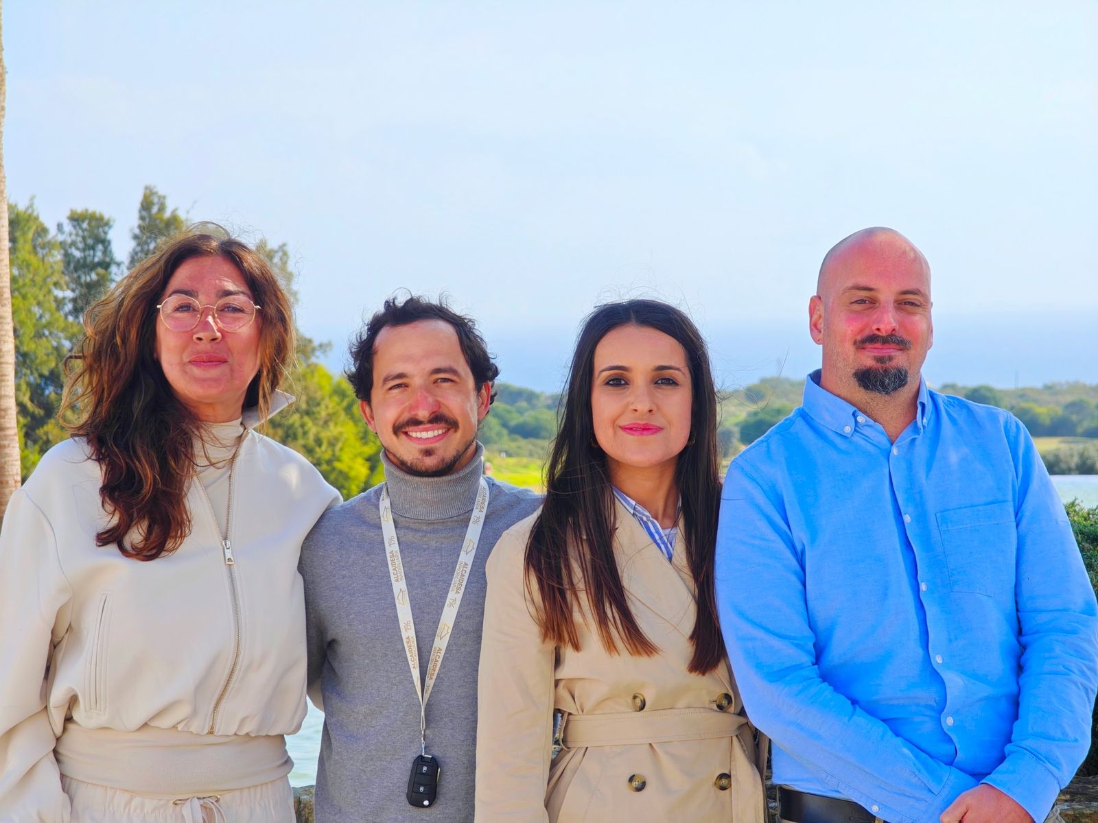 De izquierda a derecha: Mariví (Alcaidesa y Sotogrande), Eduardo (director, CEO), Irene (La Línea) y Adriano (Algeciras y Tarifa).