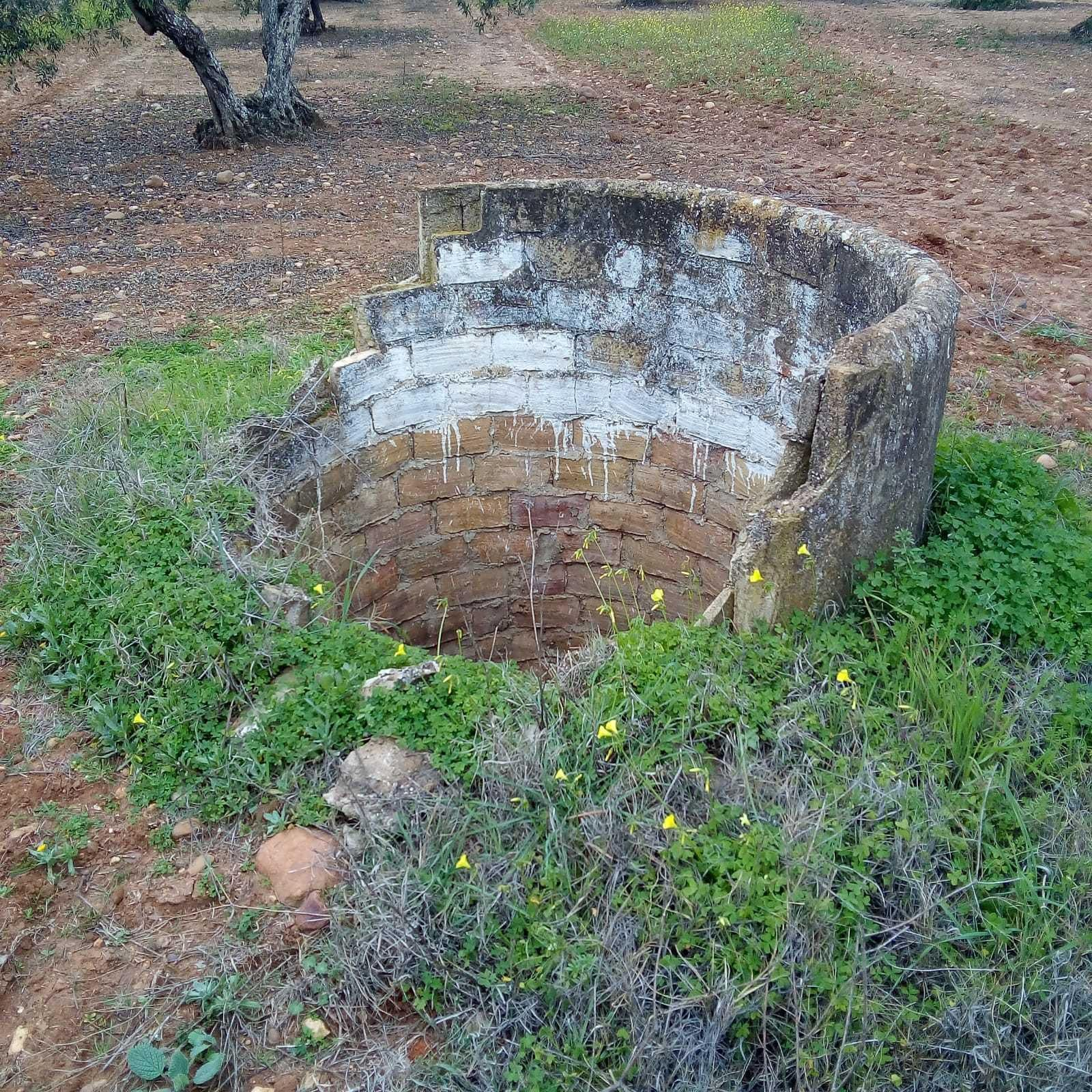 Un pozo, con el brocal semiderruido.