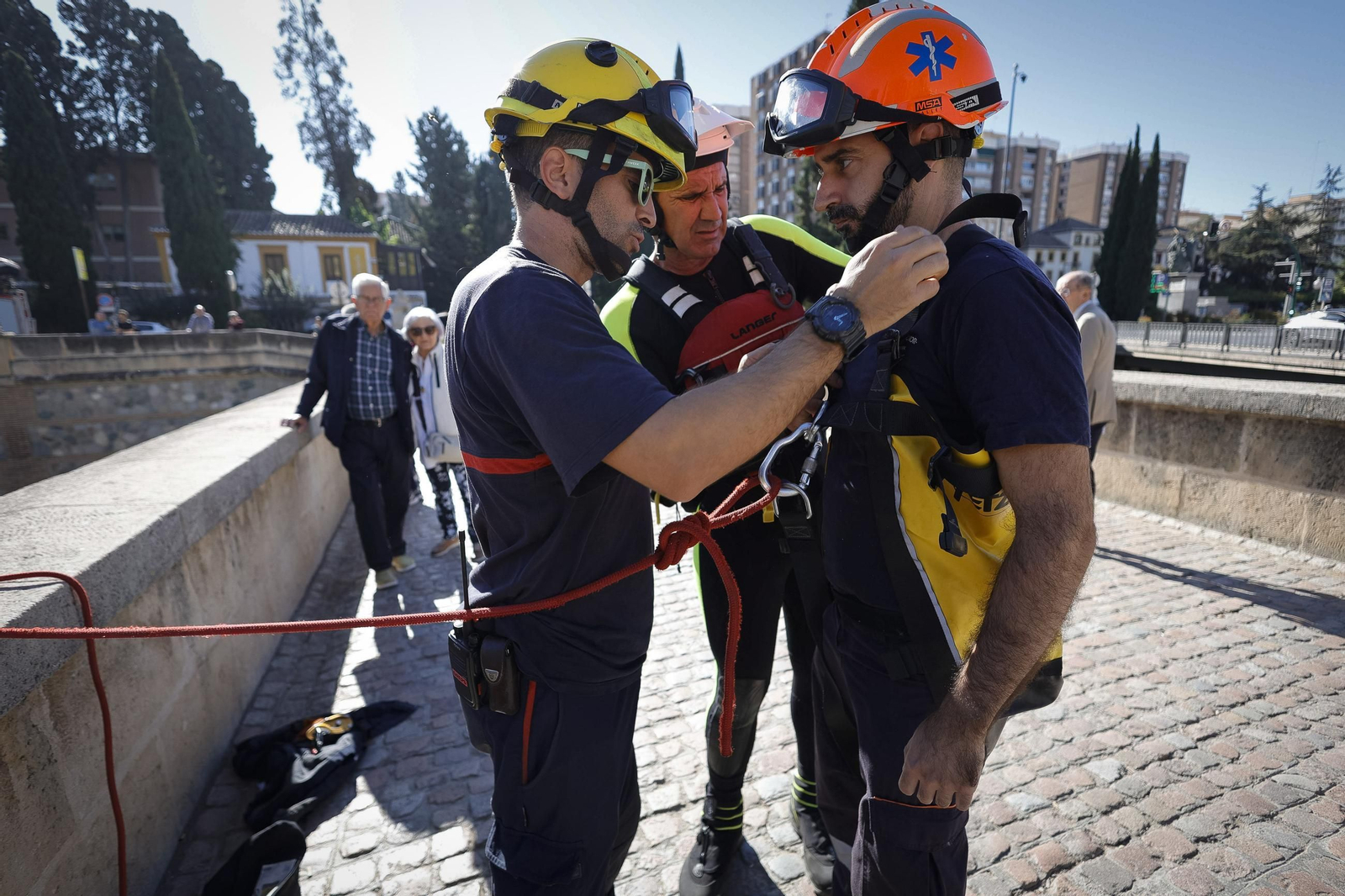 El simulacro ante una inundación en Granada, en imágenes