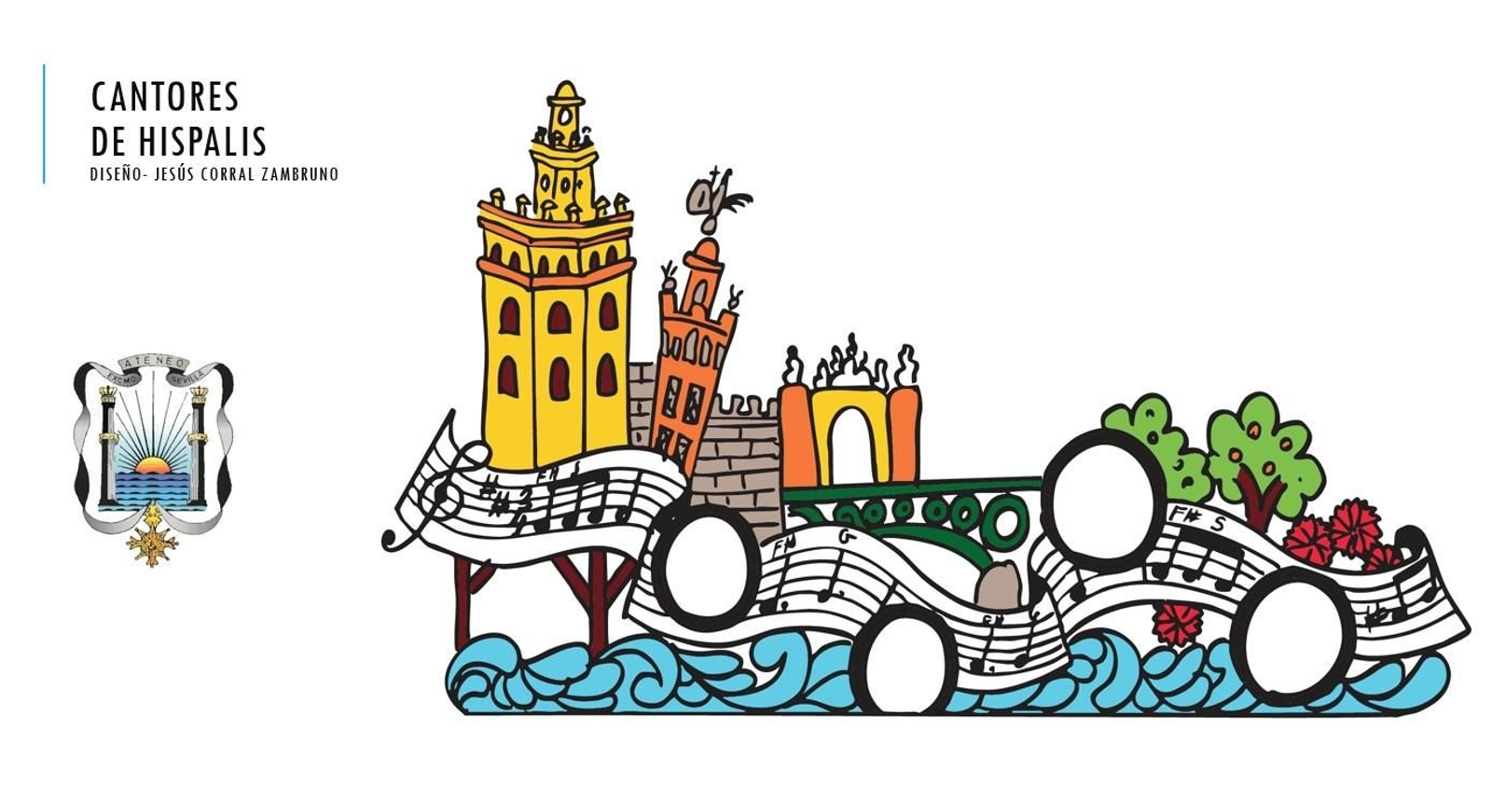 La carroza dedicada a los Cantores de Híspalis.