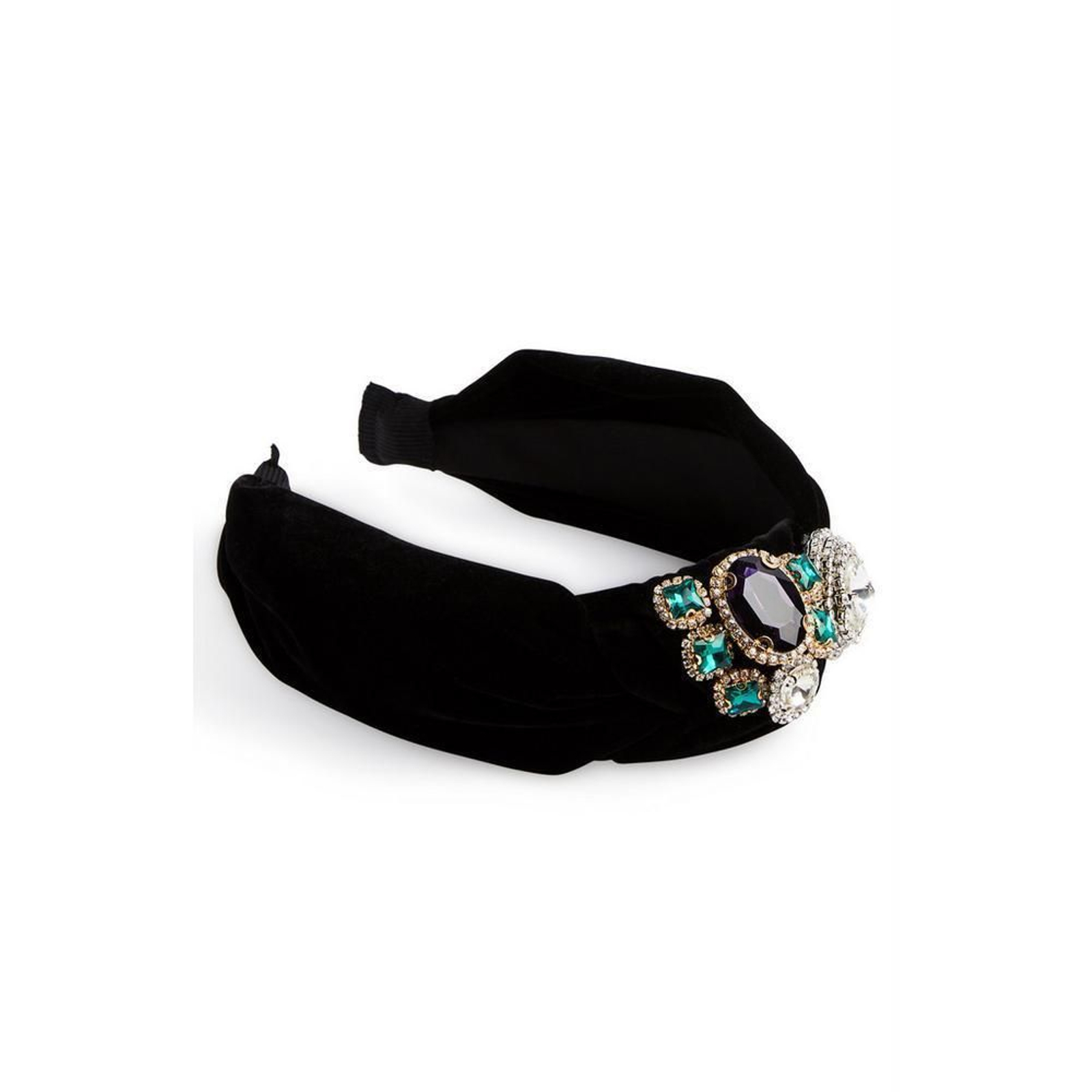 Diadema con pedrería efecto joya.