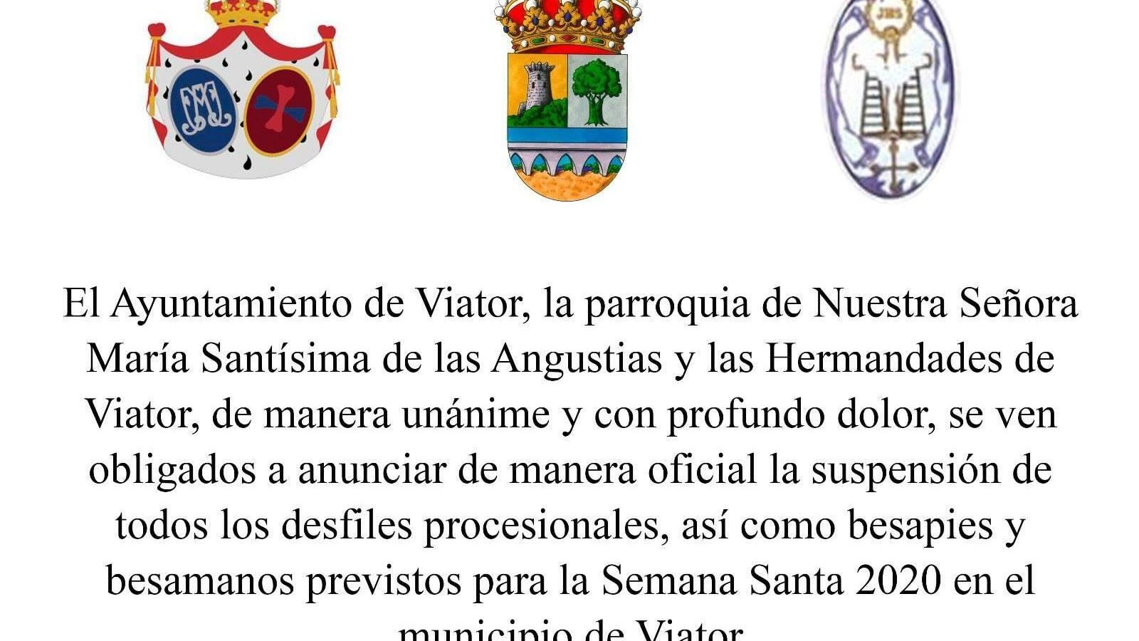 Cancelación de los desfiles de Viator.
