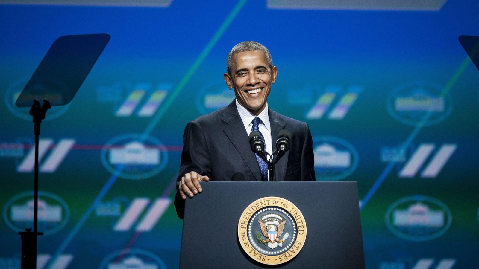 El expresidente Barack Obama es uno de los que más ha utilizado la ayuda del teleprompter.